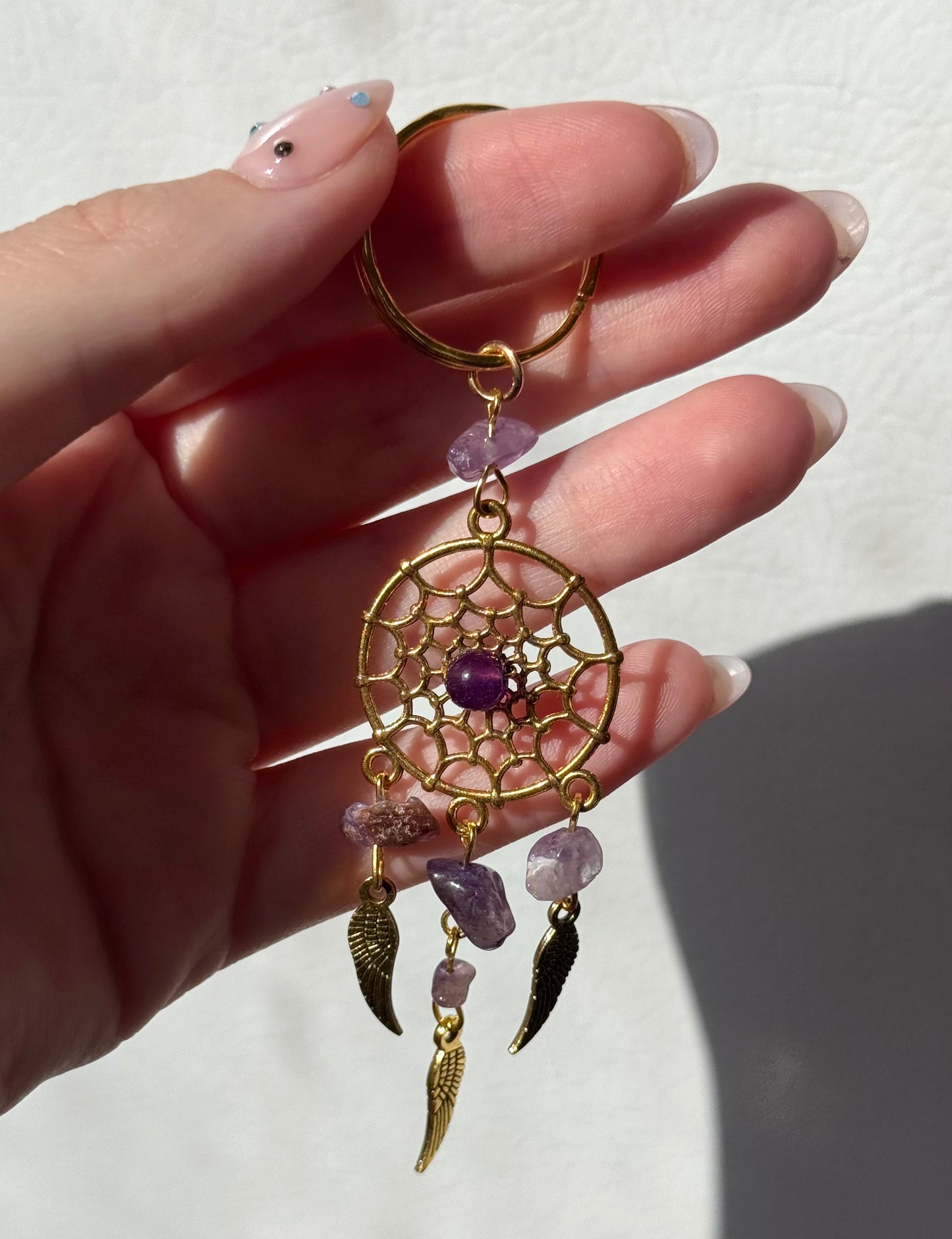 Gemstone Dream Catcher Keychains