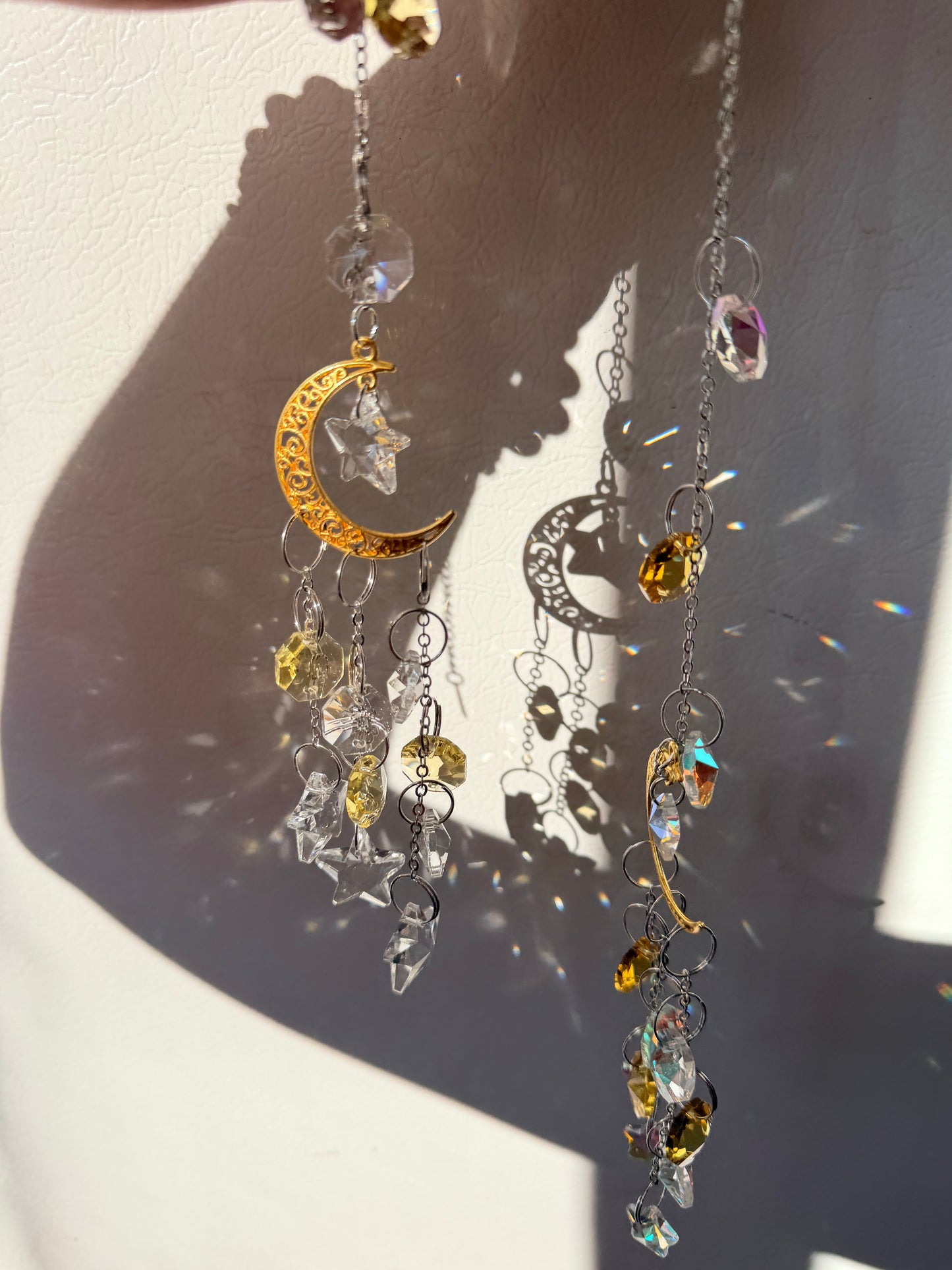 Beautiful Yellow Crescent Moon Suncatchers