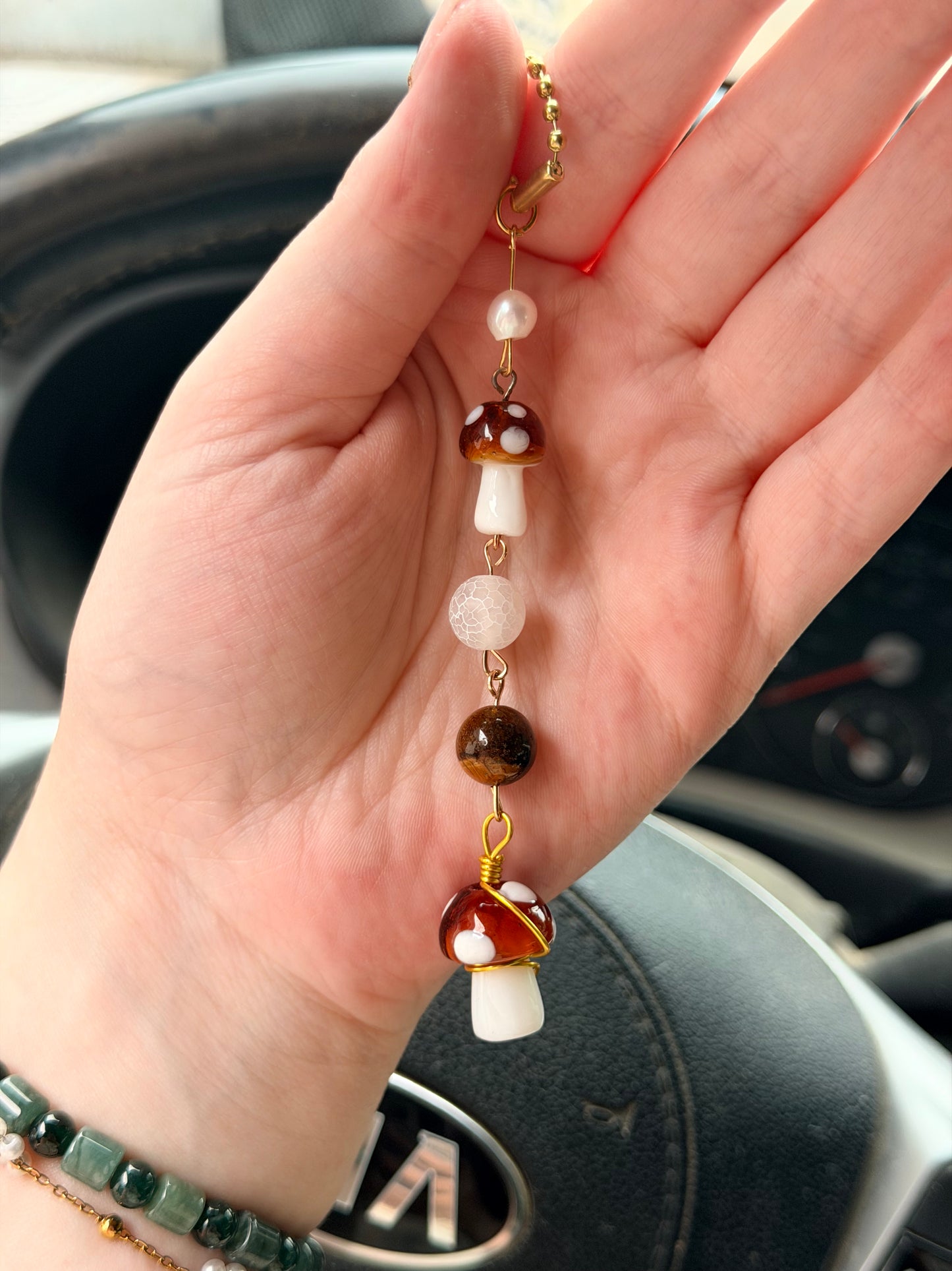 Mushroom & Tigers Eye Car Accessory