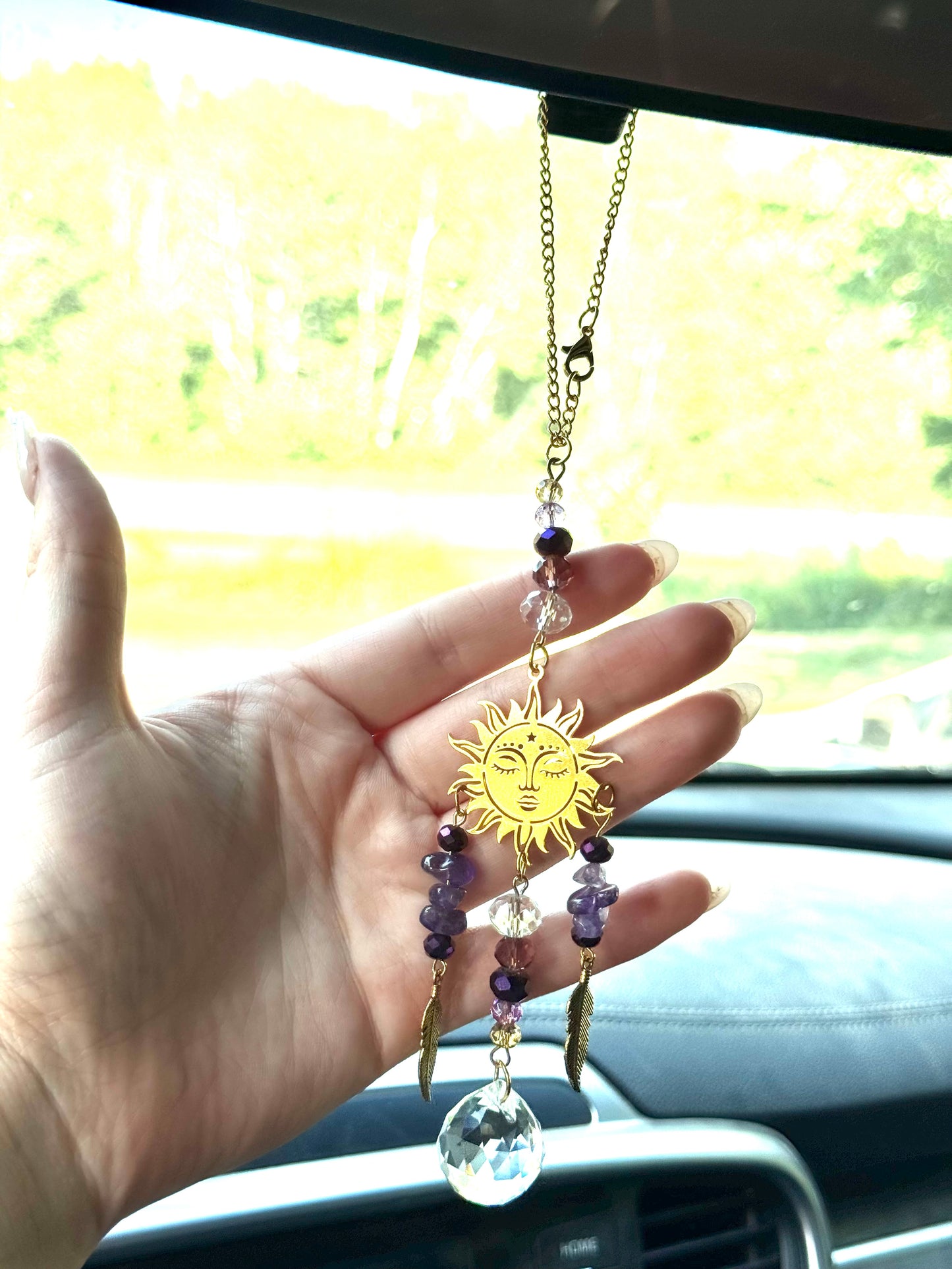 Amethyst Rearview Mirror Charm