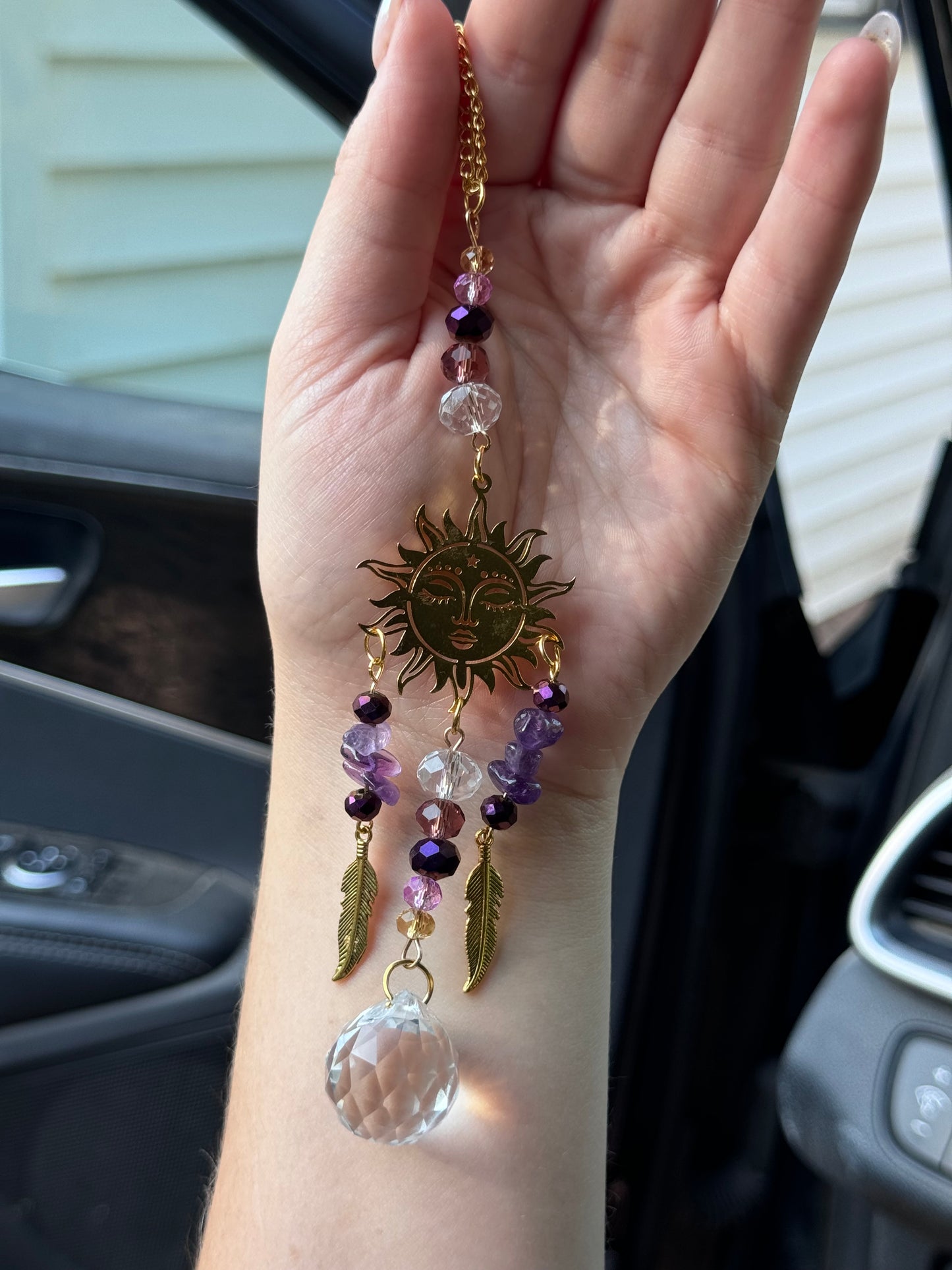 Amethyst Rearview Mirror Charm