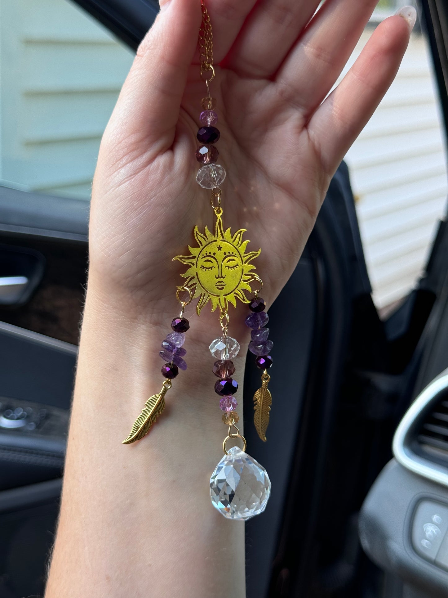 Amethyst Rearview Mirror Charm