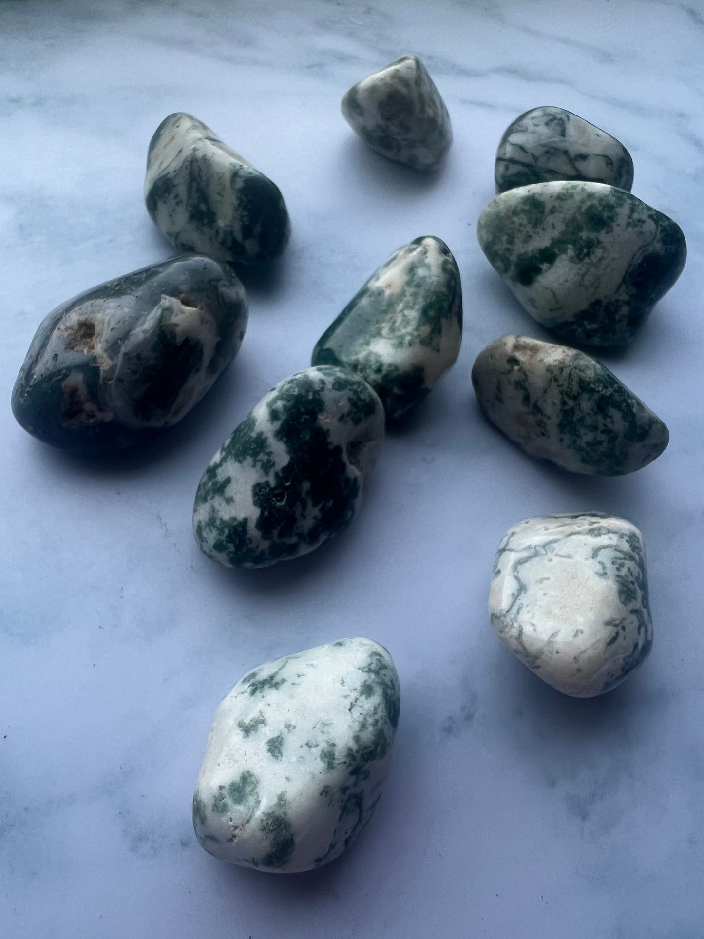 Moss agate tumbles small/medium
