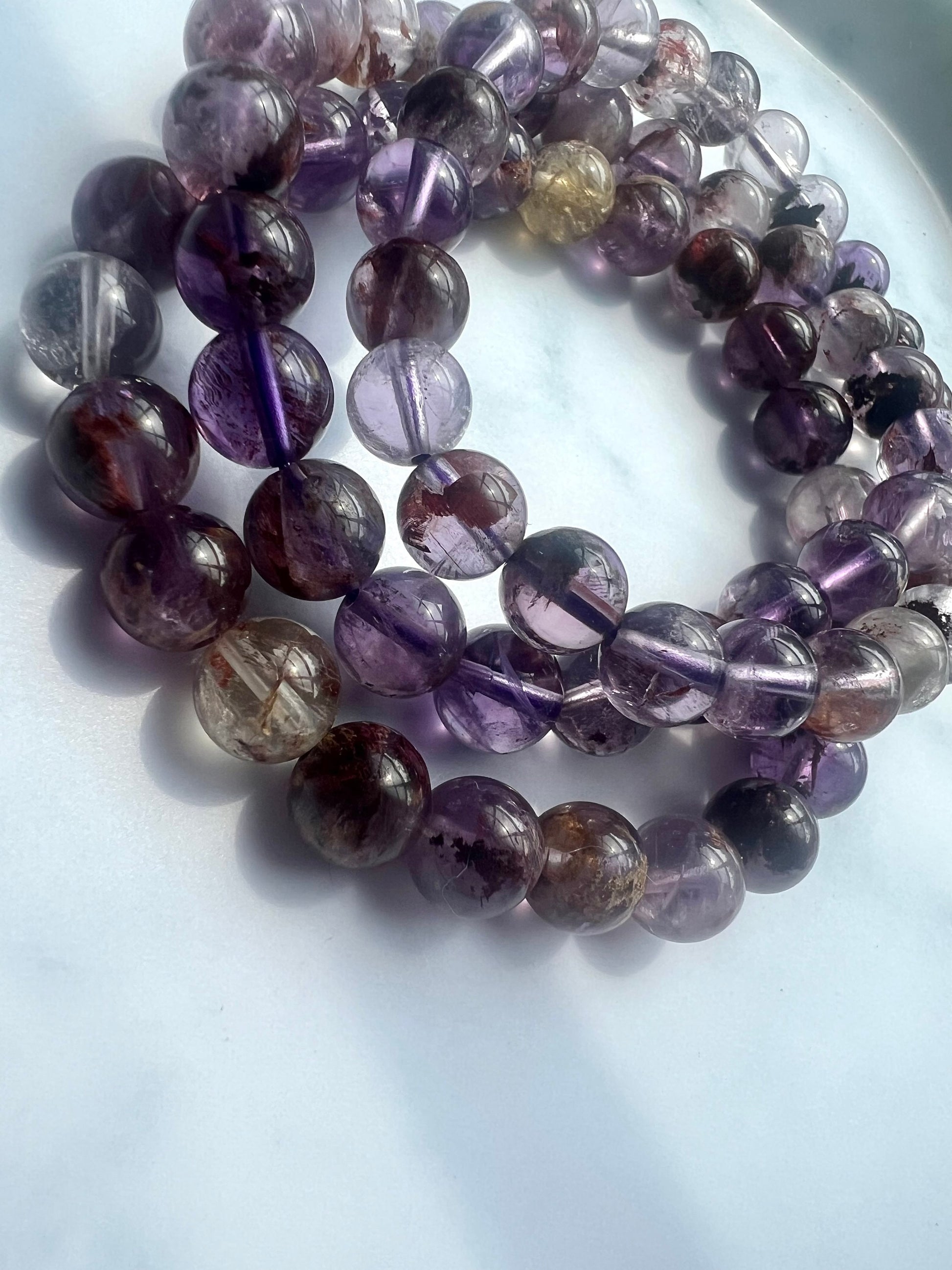 Garden Quartz Bracelet Lodolite Bracelet Phantom Quartz Bracelet Handmade Gemstone Bracelet Healing Crystal Bracelet Quartz Jewelry