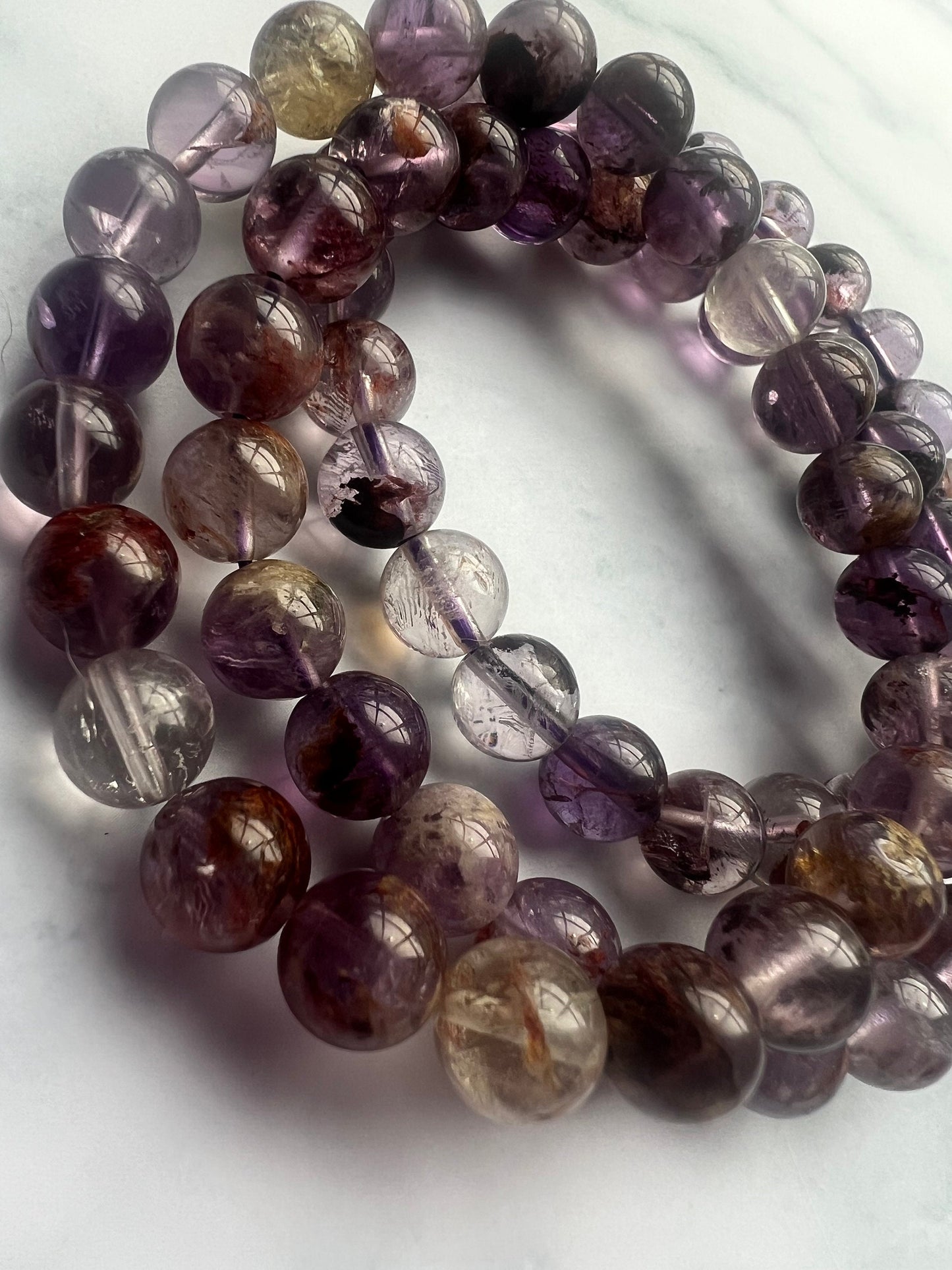 Garden Quartz Bracelet Lodolite Bracelet Phantom Quartz Bracelet Handmade Gemstone Bracelet Healing Crystal Bracelet Quartz Jewelry
