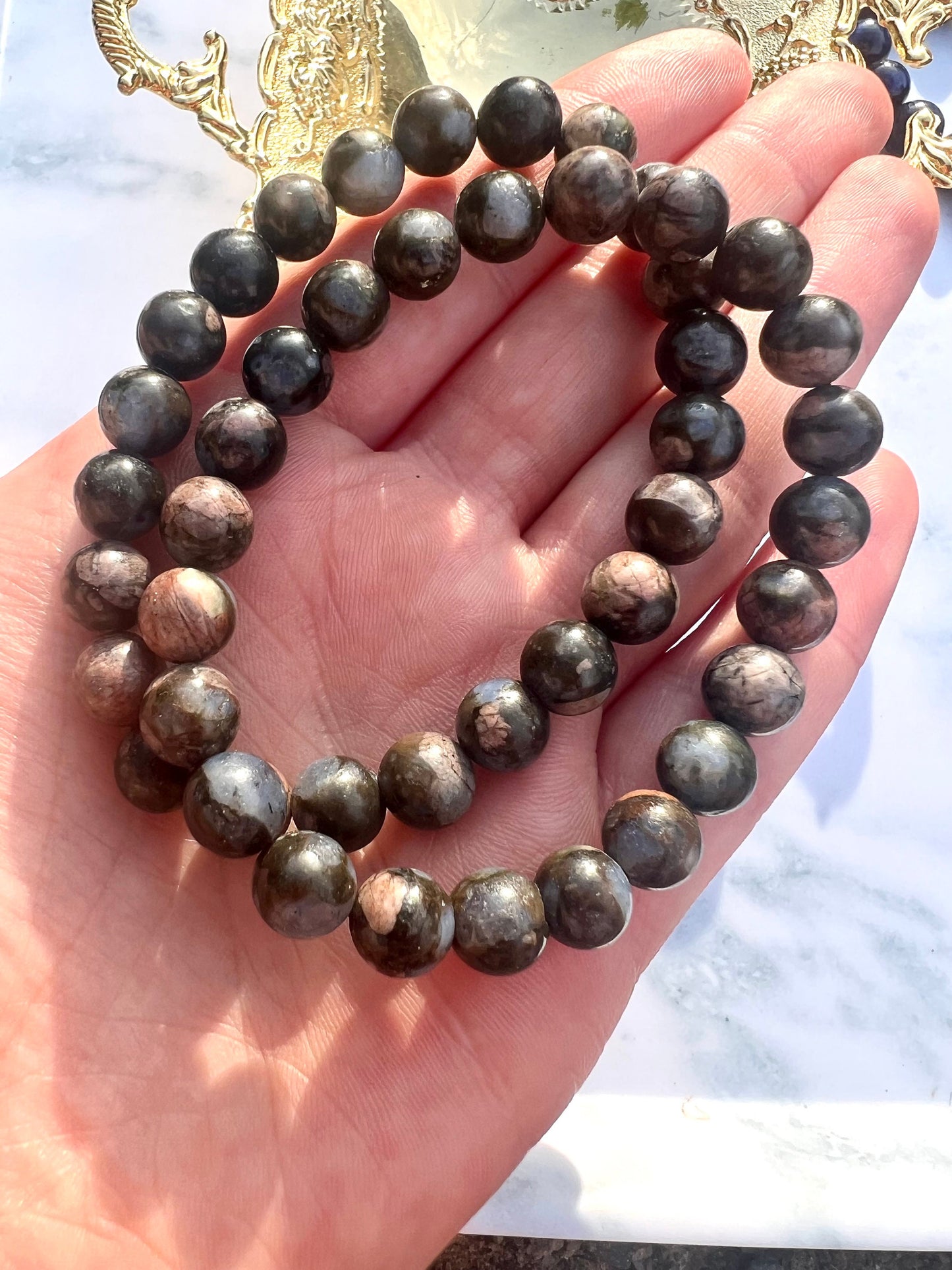 Llanite Bracelet aka Que Sera or Galaxy Rhyolite Bracelet Handmade Gemstone Bracelet Healing Crystal Jewelry