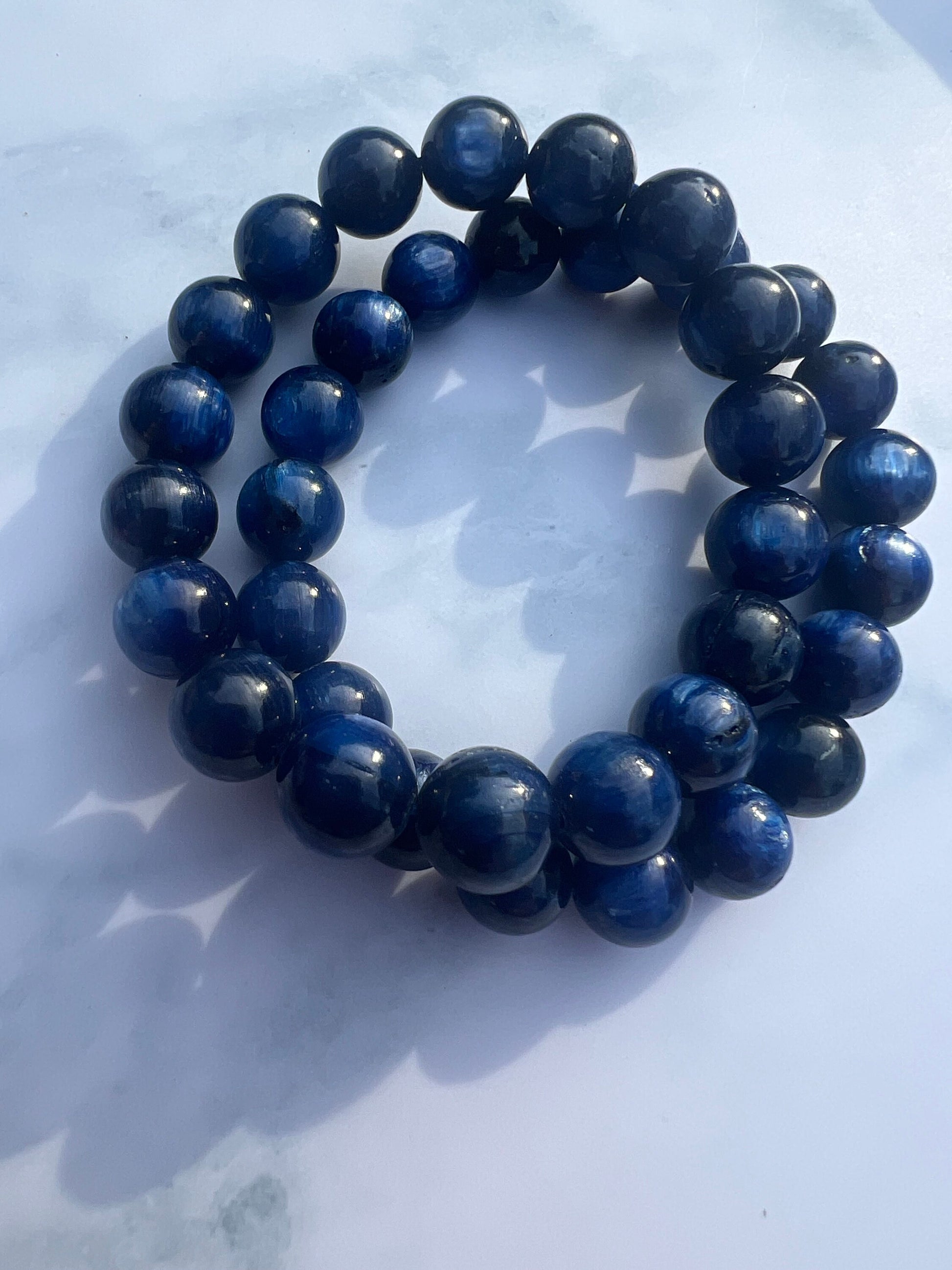 AAA Blue Kyanite Bracelet 10mm | Deep Blue Kyanite Gemstone Bracelet High Grade Kyanite