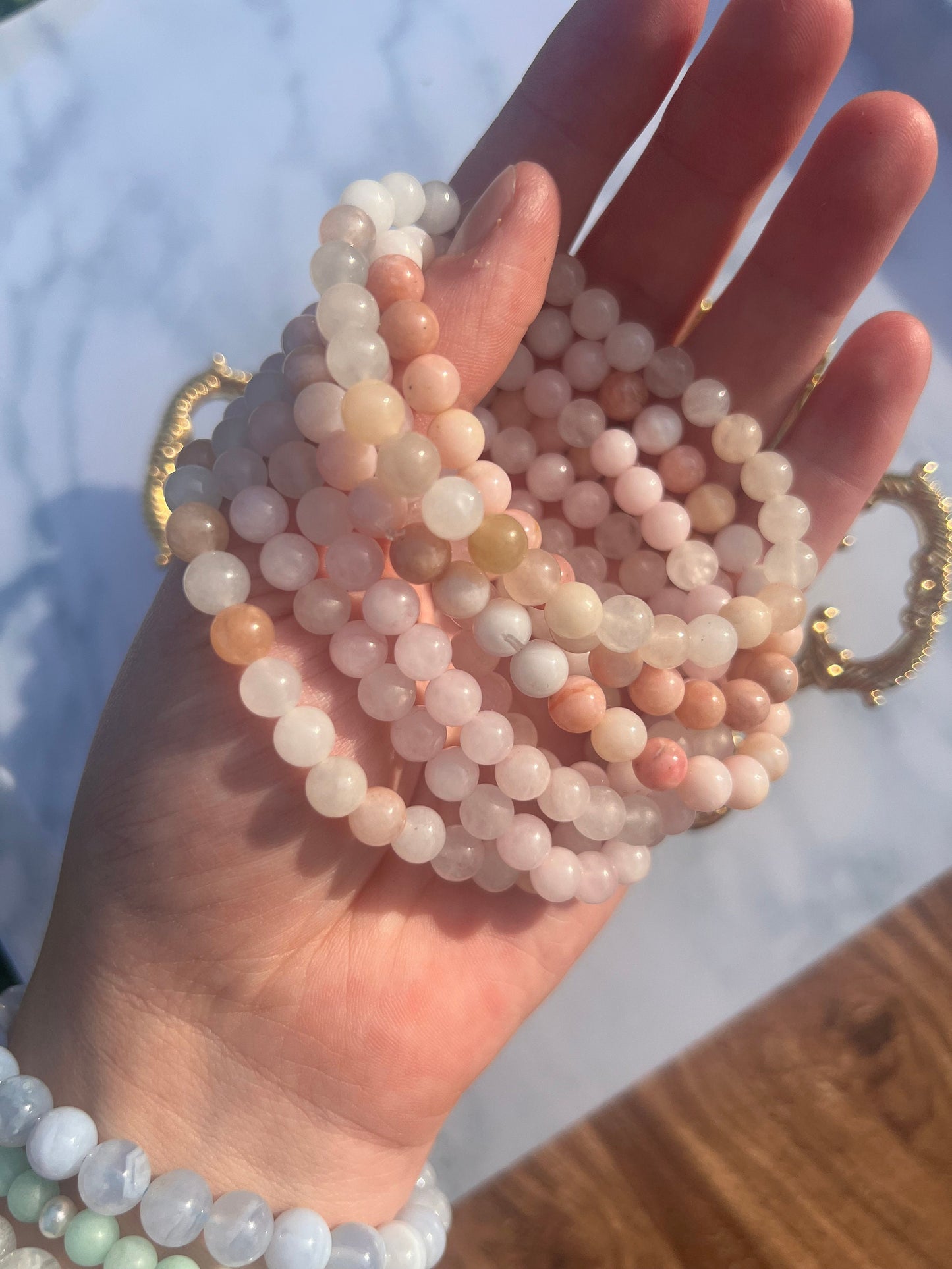 Pink Aventurine Bracelet Handmade Genuine Gemstone Beads Natural Healing Crystal Bracelet Gift for her Gemstone Jewelry Accessory