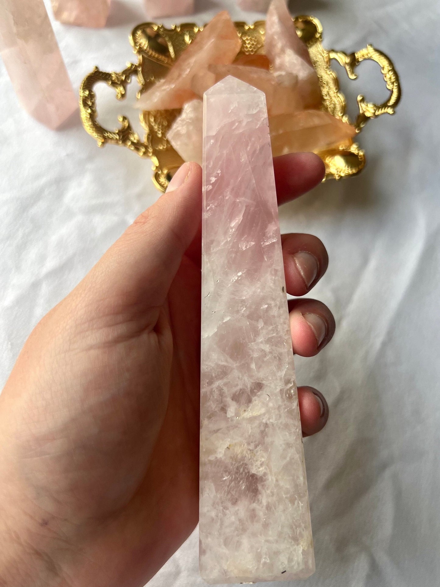 Rose Quartz Obelisk | Large Rose Quartz Tower from Mozambique