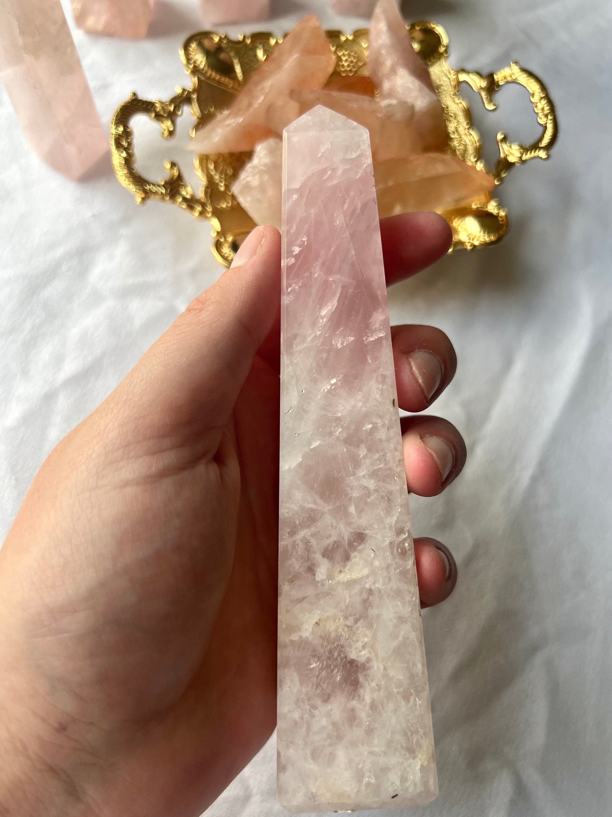 Rose Quartz Obelisk | Large Rose Quartz Tower from Mozambique