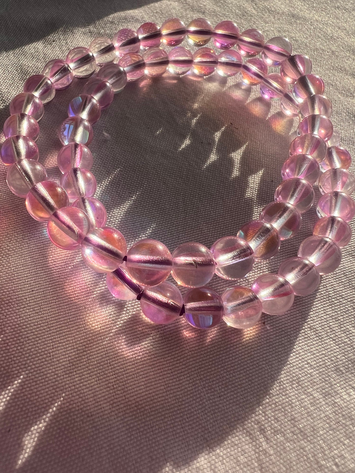 Aura Clear Quartz Bracelets 10mm & 5mm beads High Quality Clear Quartz Handmade Gemstone Bracelet Healing Crystals Jewelry Gift for her