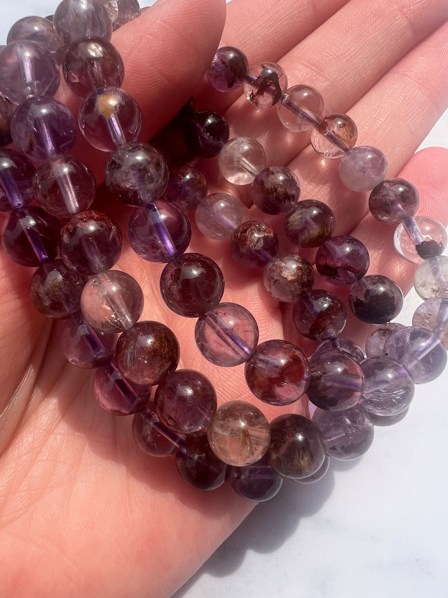 Garden Quartz Bracelet Lodolite Bracelet Phantom Quartz Bracelet Handmade Gemstone Bracelet Healing Crystal Bracelet Quartz Jewelry