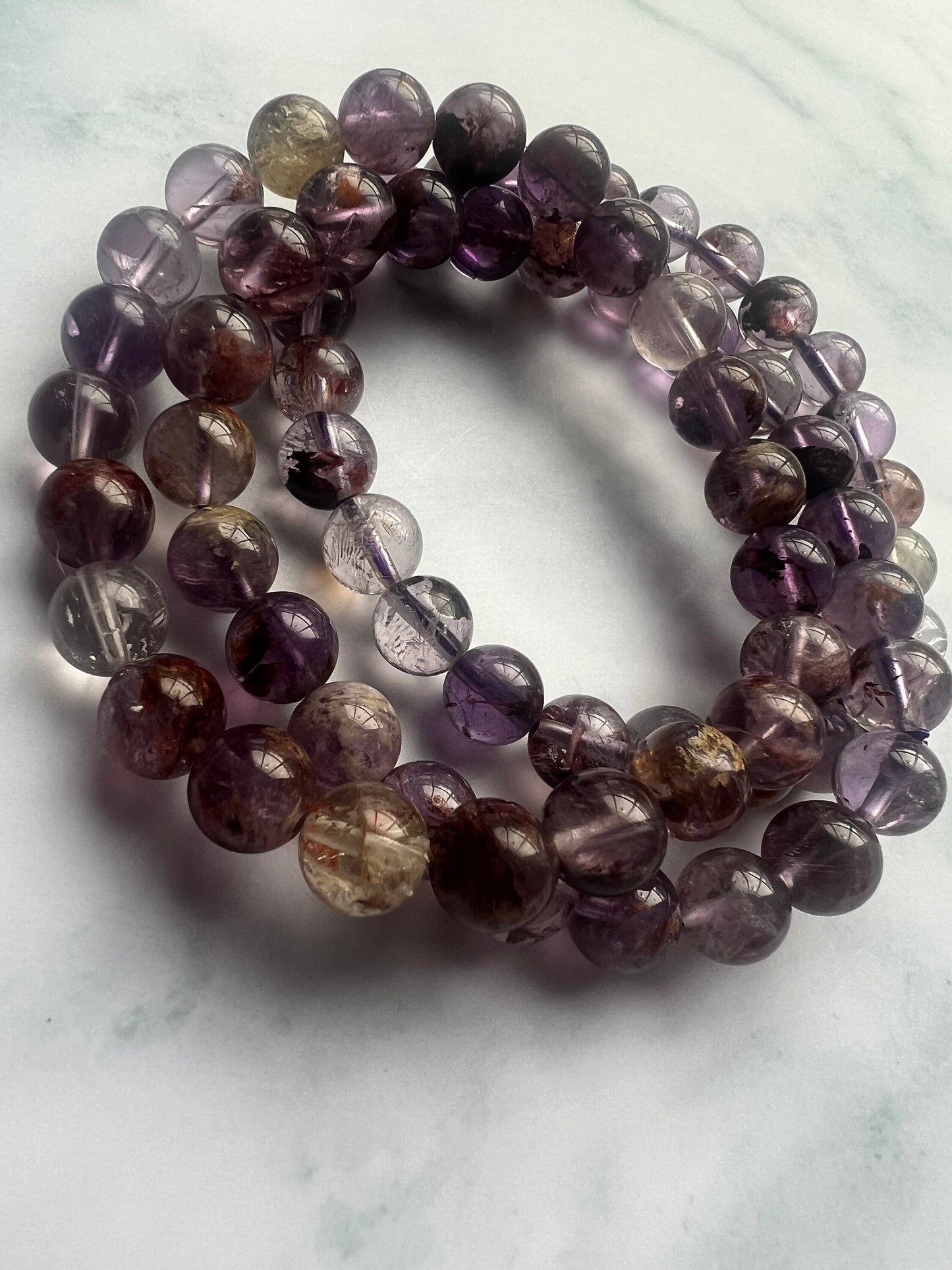Garden Quartz Bracelet Lodolite Bracelet Phantom Quartz Bracelet Handmade Gemstone Bracelet Healing Crystal Bracelet Quartz Jewelry