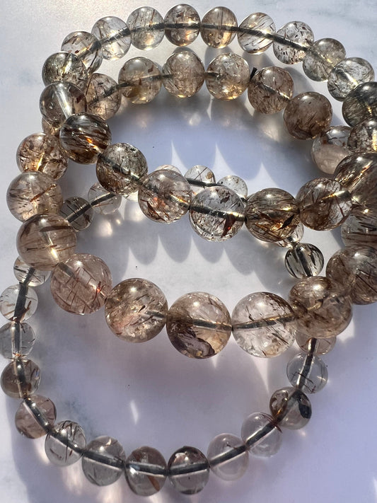 Super Seven Bracelet 6mm 10mm 11mm Handmade Gemstone Bracelet Unique Stone Super Seven Jewelry Crystal Lover Gift for Overthinkers