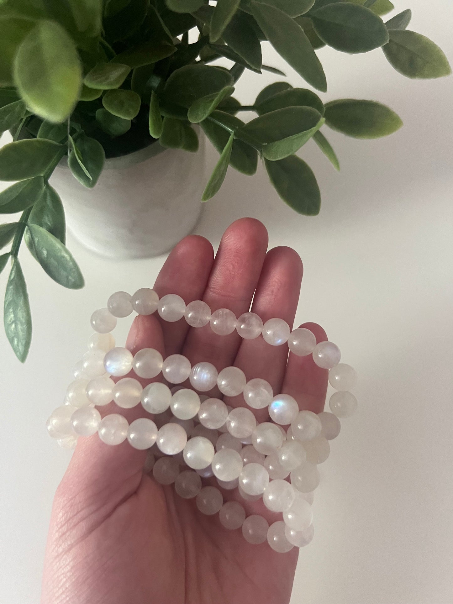 Moonstone Bracelet 8mm Goddess Energy Femininity Fertility Gift for mom Gemstone Bracelet Genuine Moonstone with Blue Flash