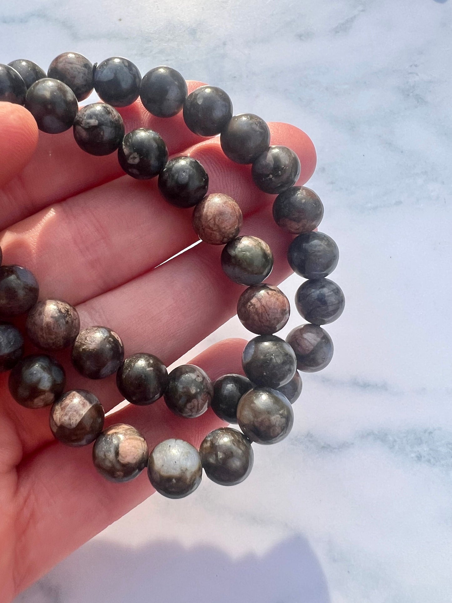 Llanite Bracelet aka Que Sera or Galaxy Rhyolite Bracelet Handmade Gemstone Bracelet Healing Crystal Jewelry