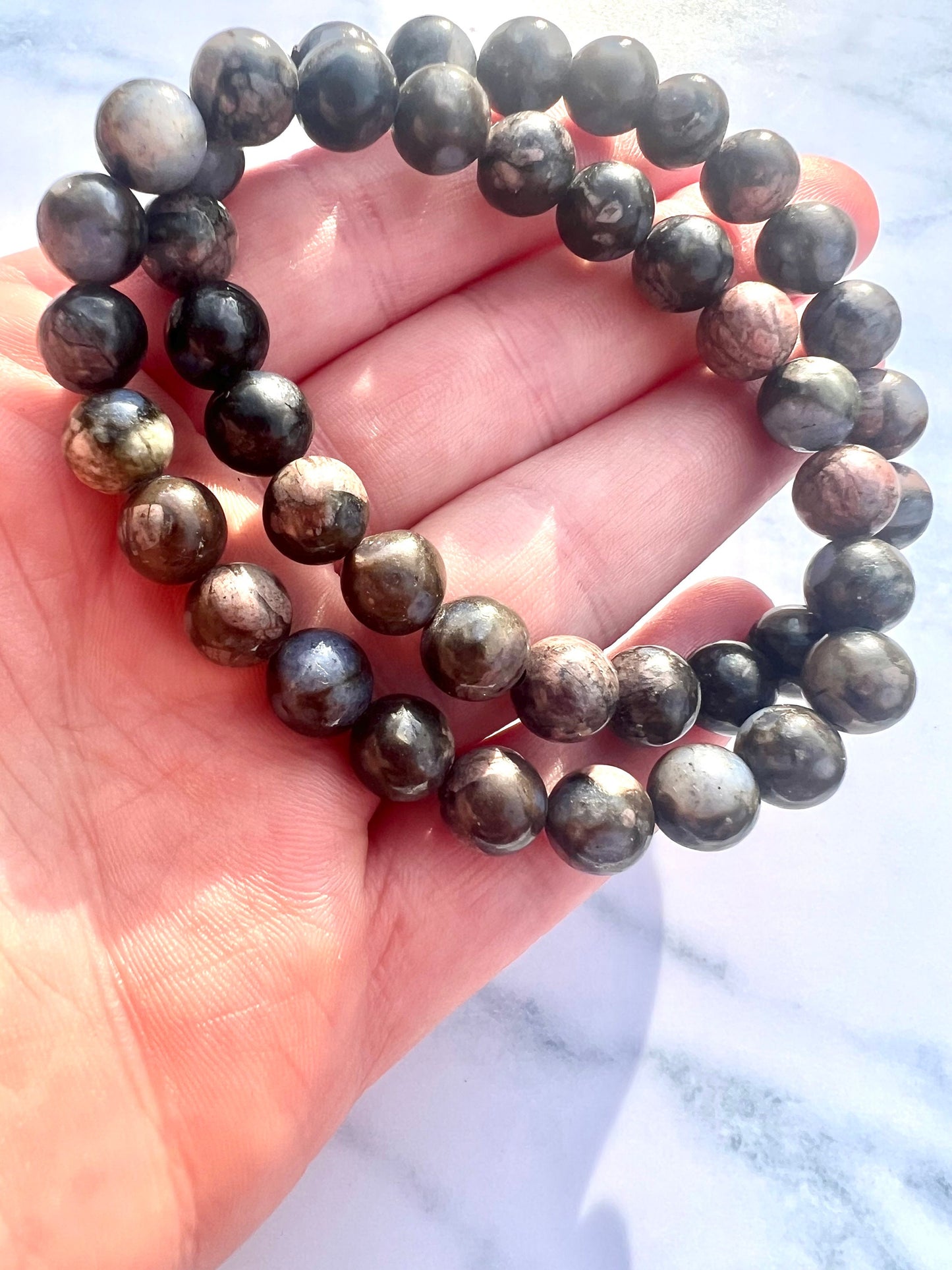 Llanite Bracelet aka Que Sera or Galaxy Rhyolite Bracelet Handmade Gemstone Bracelet Healing Crystal Jewelry