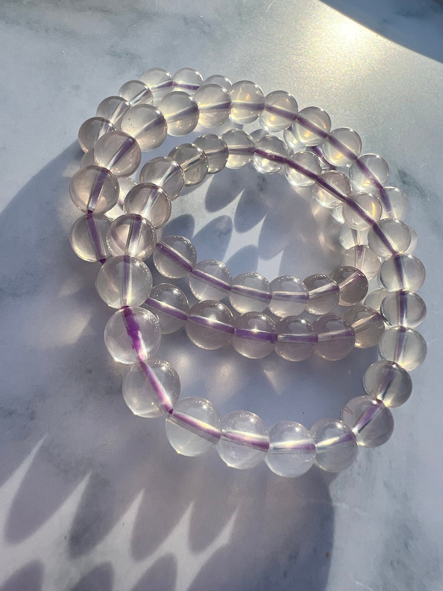RARE Lavender Moon Quartz 8mm Bracelets from Brazil