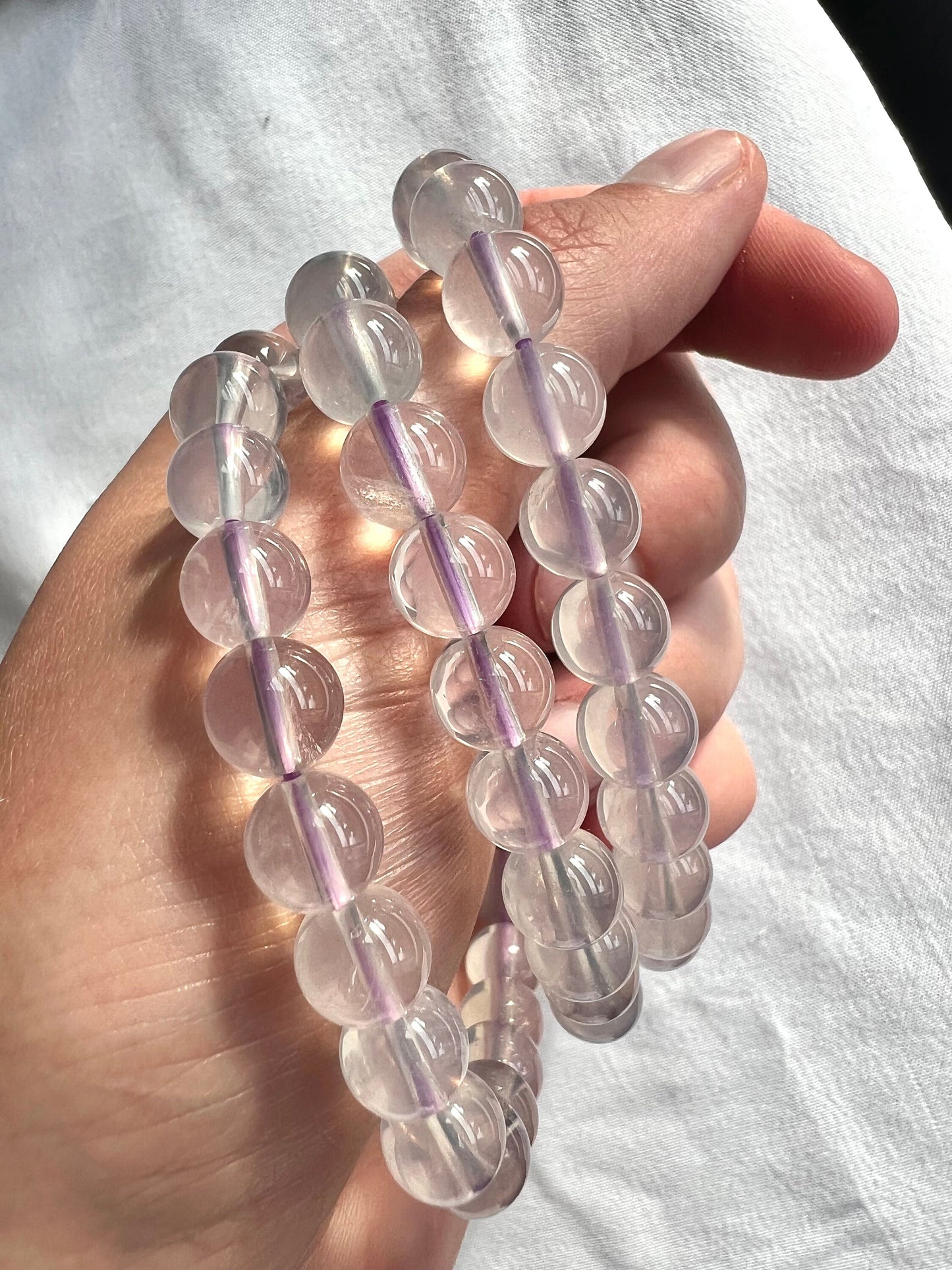 RARE Lavender Moon Quartz 8mm Bracelets from Brazil