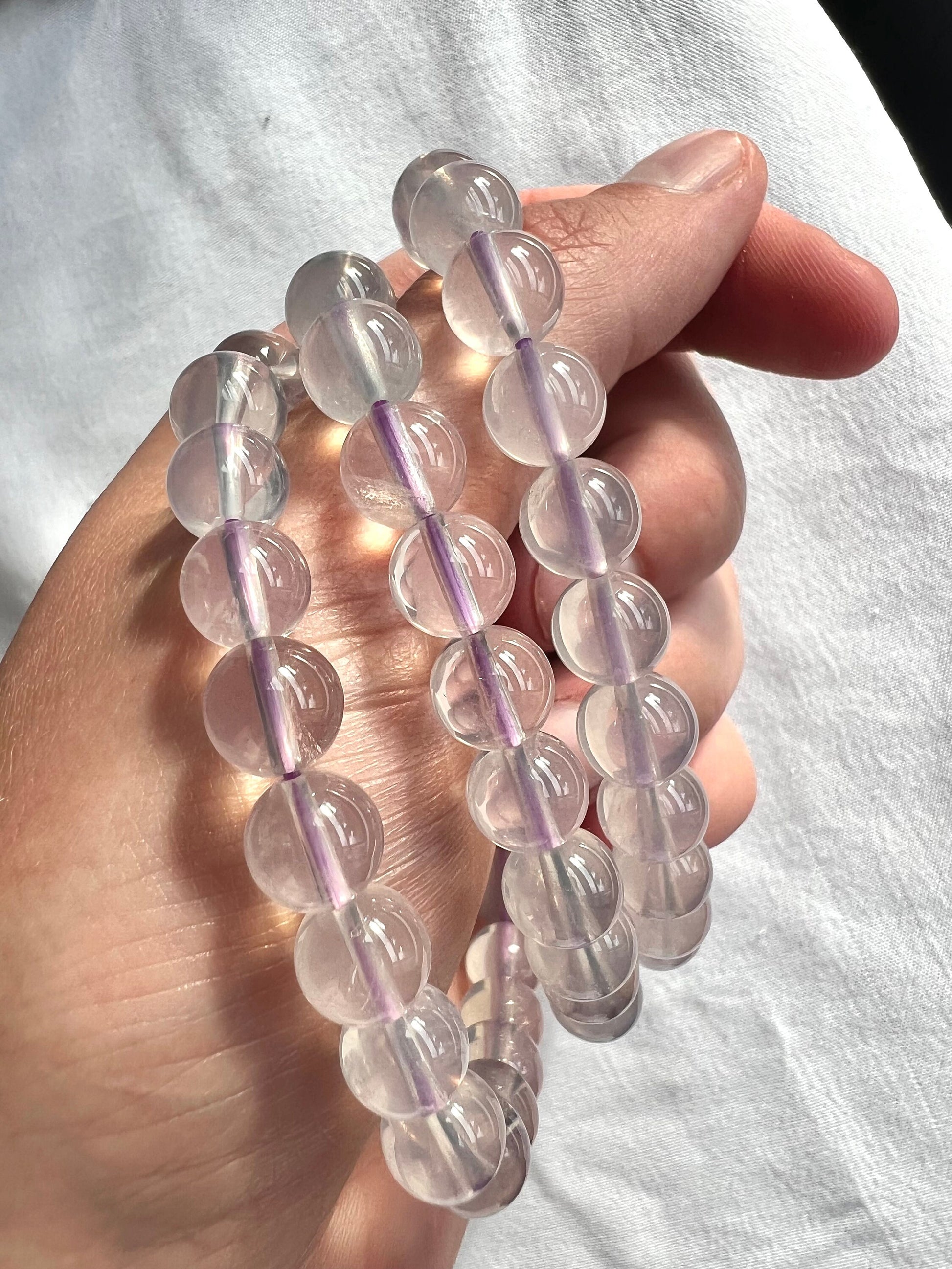 RARE Lavender Moon Quartz 8mm Bracelets from Brazil