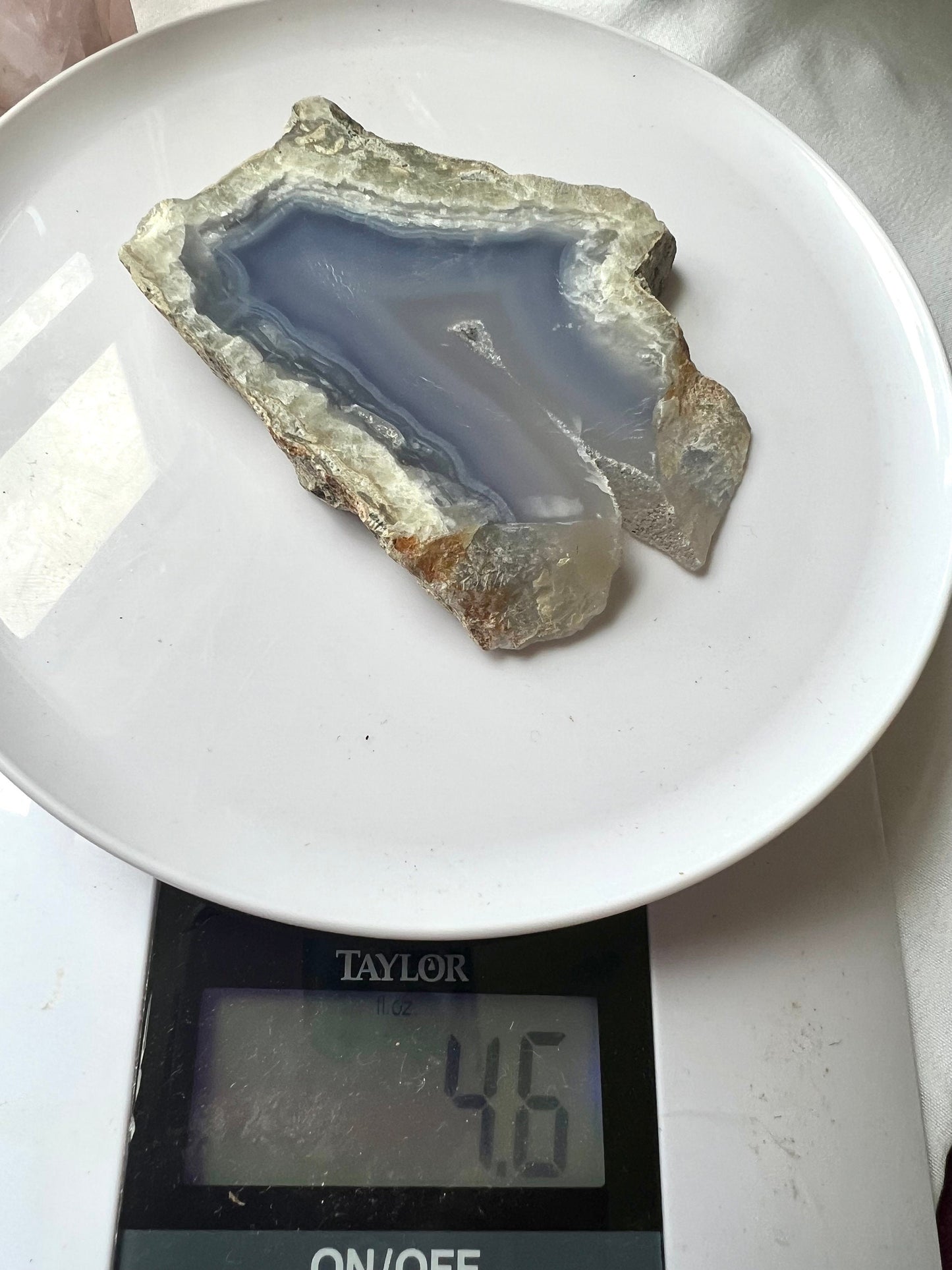 Raw Blue Lace Agate Slice 4.6oz Blue Lace Agate slab