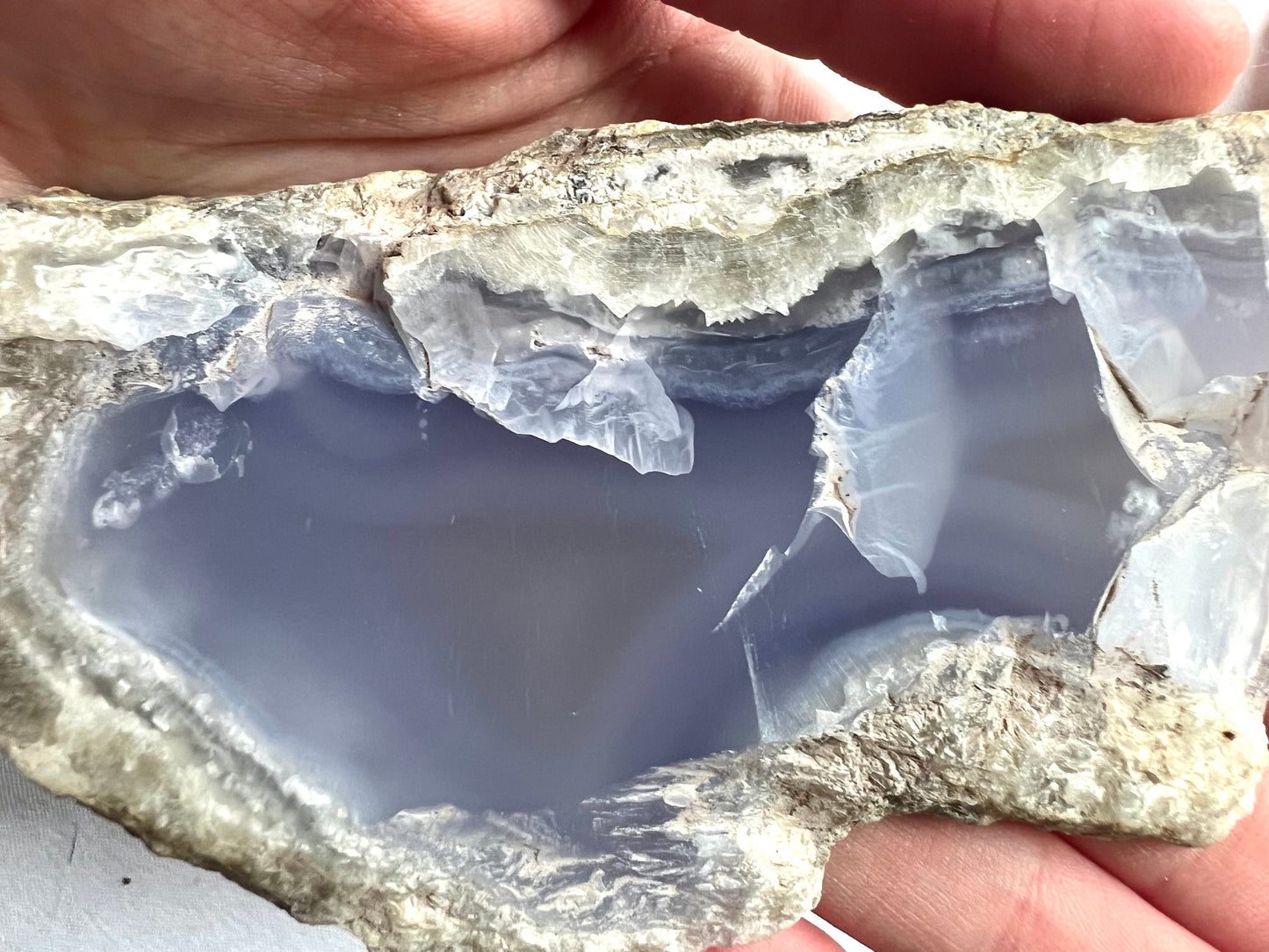 Raw Blue Lace Agate Slice 5.2oz Blue Lace Agate slab