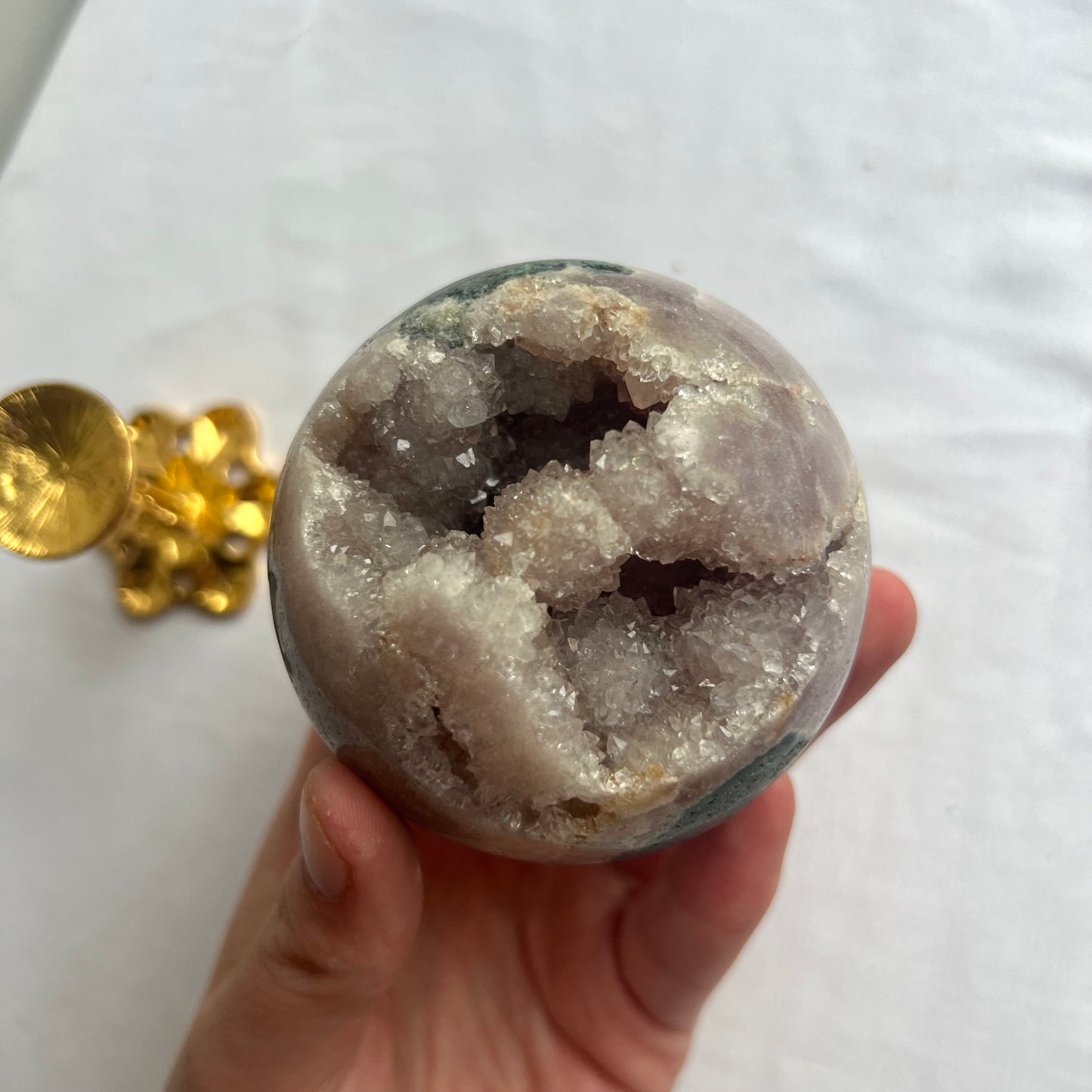 Gorgeous Druzy Pink Amethyst Sphere with Jasper from Brazil | 72mm Pink Amethyst Jasper Crystal Ball