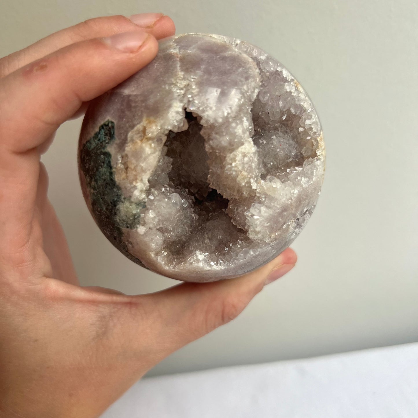 Druzy Pink Amethyst with Jasper Sphere 72mm Pink Amethyst Sphere