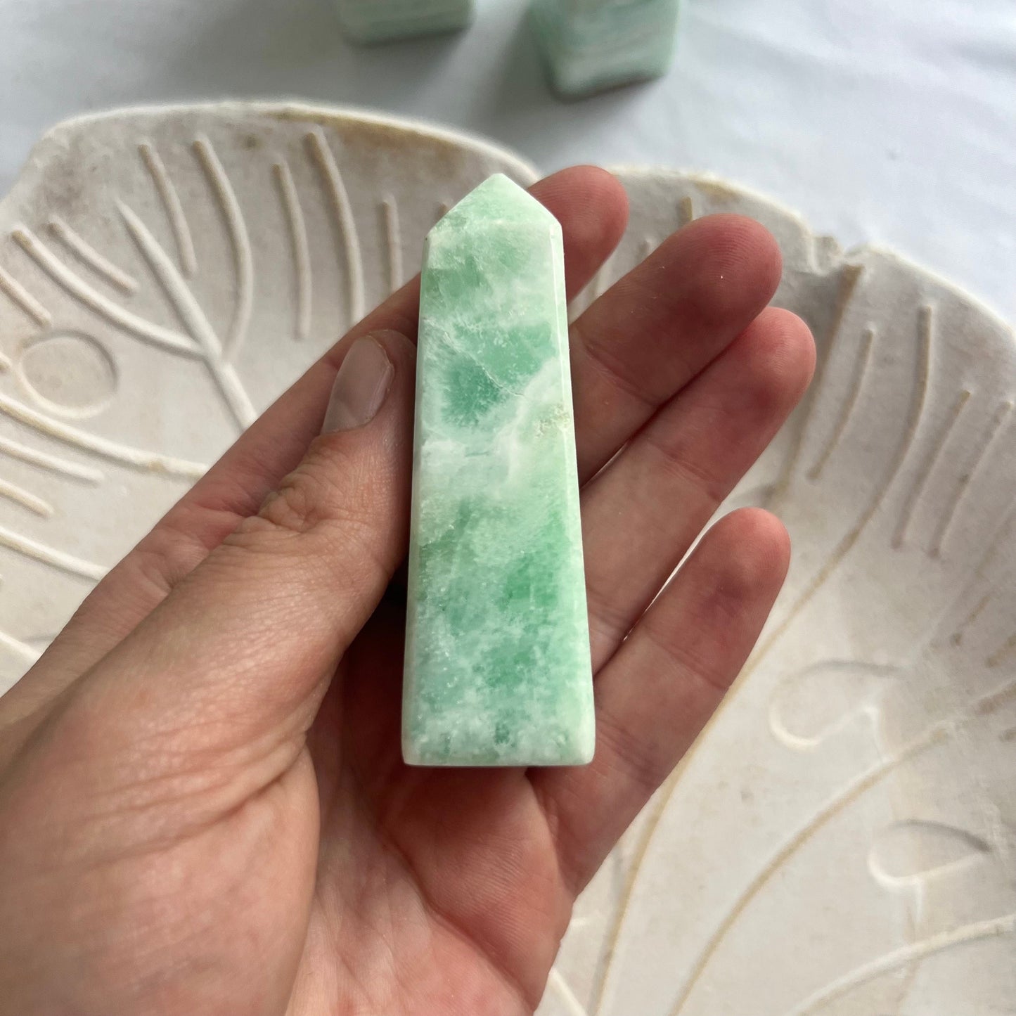 Caribbean Calcite Tower from Pakistan 3” Carribean Calcite Obelisk