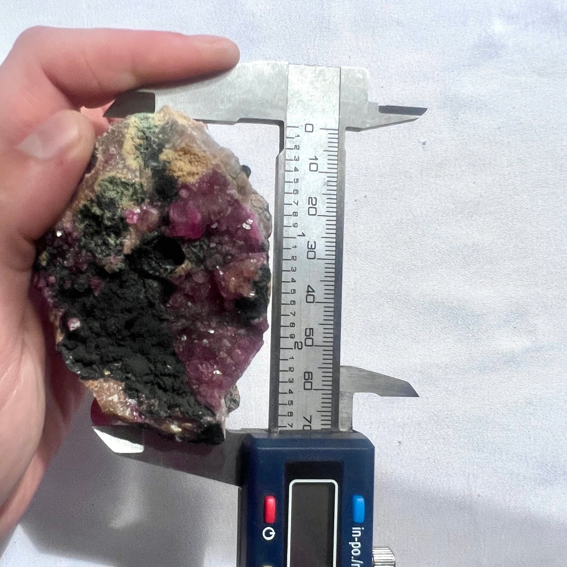 Cobalto Calcite Specimen with Display Stand Raw Cobaltoan Calcite Cluster