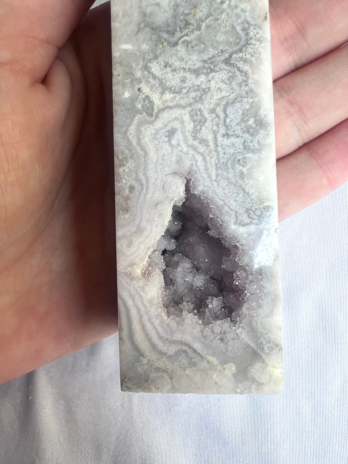 Gorgeous Pink Amethyst with Flower Agate Tower Druzy Pink Flower Amethyst Obelisk 6”