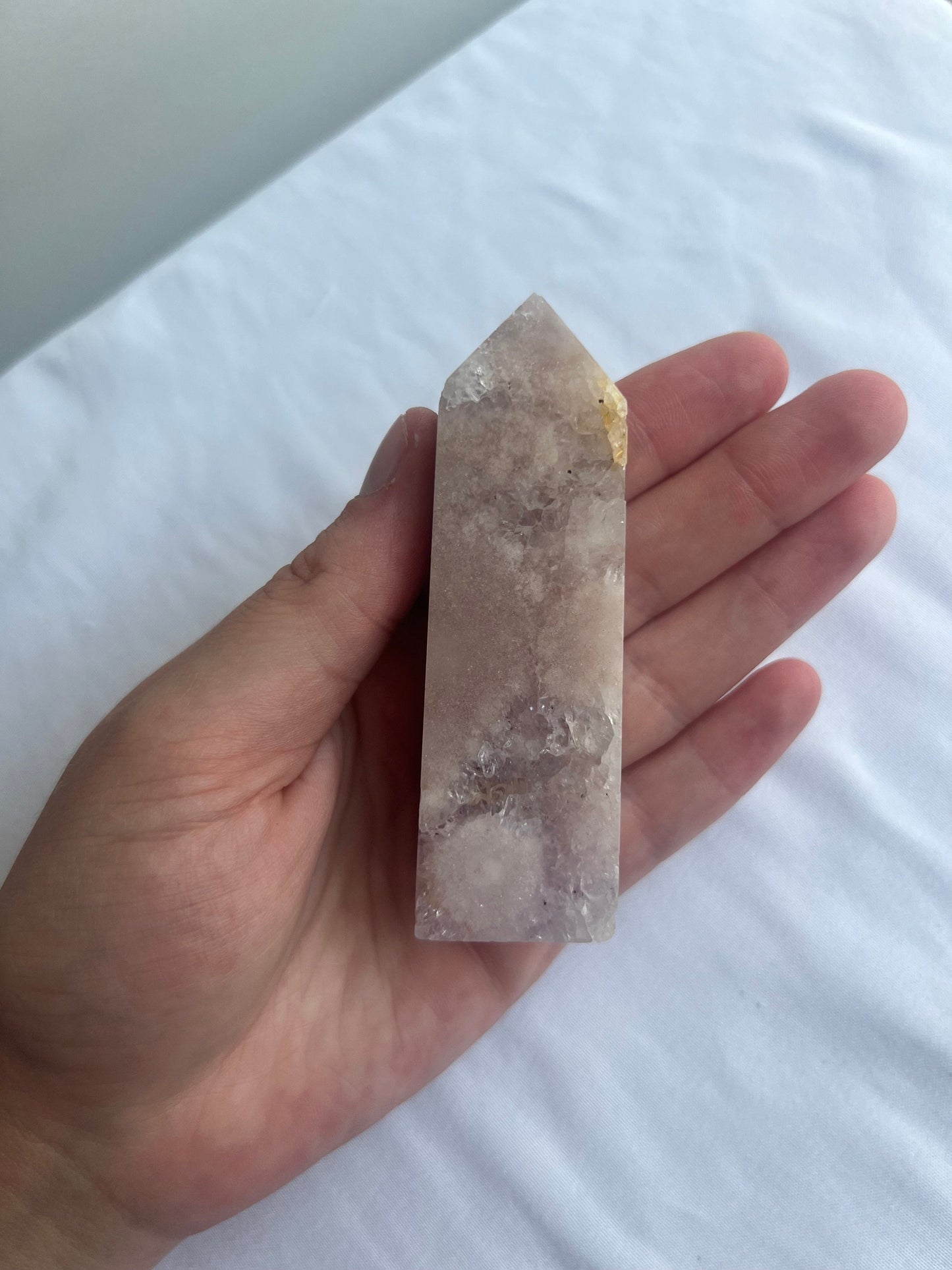 Pink Amethyst with Flower Agate Tower 4” Pink Flower Amethyst Obelisk