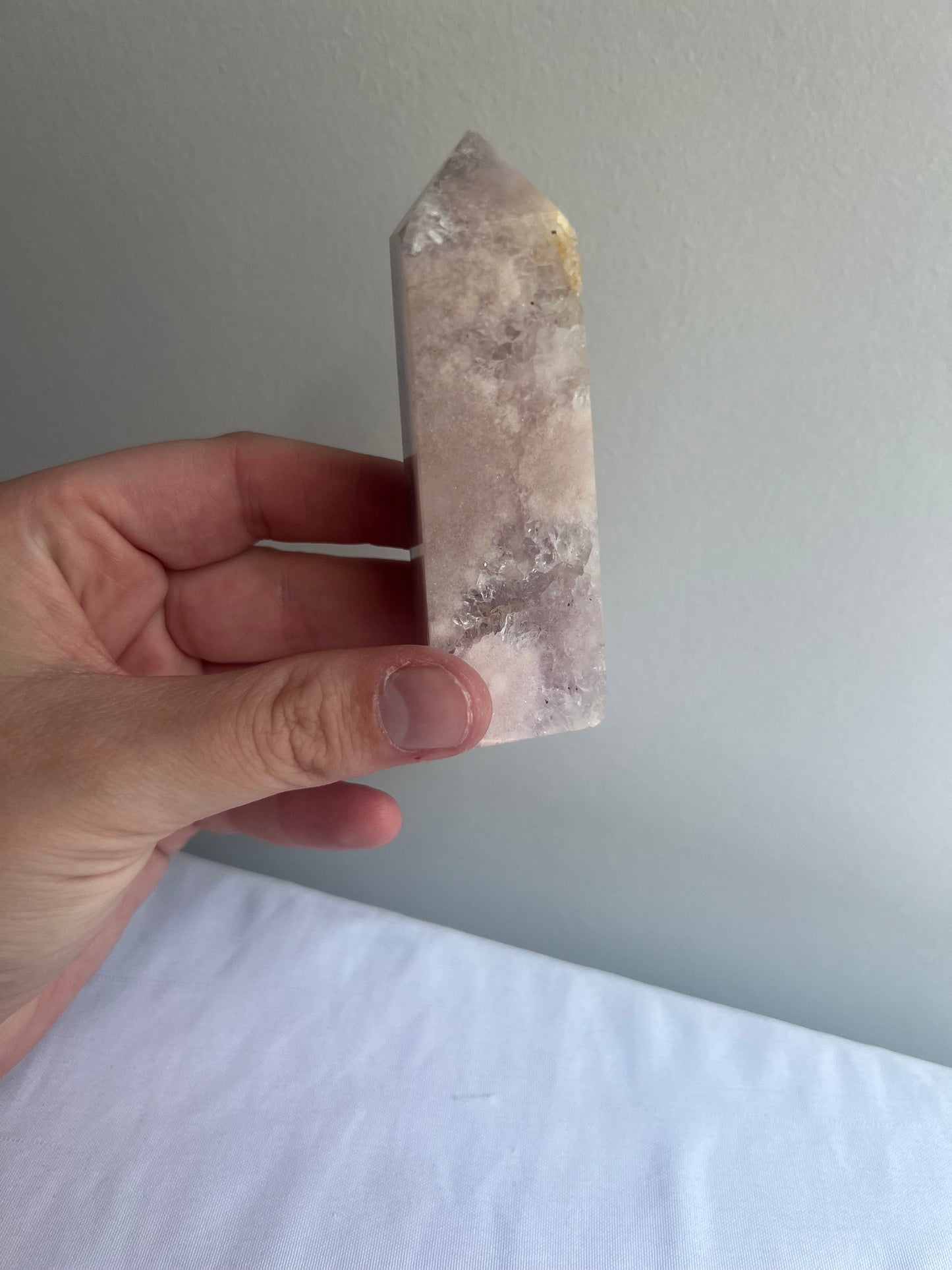 Pink Amethyst with Flower Agate Tower 4” Pink Flower Amethyst Obelisk