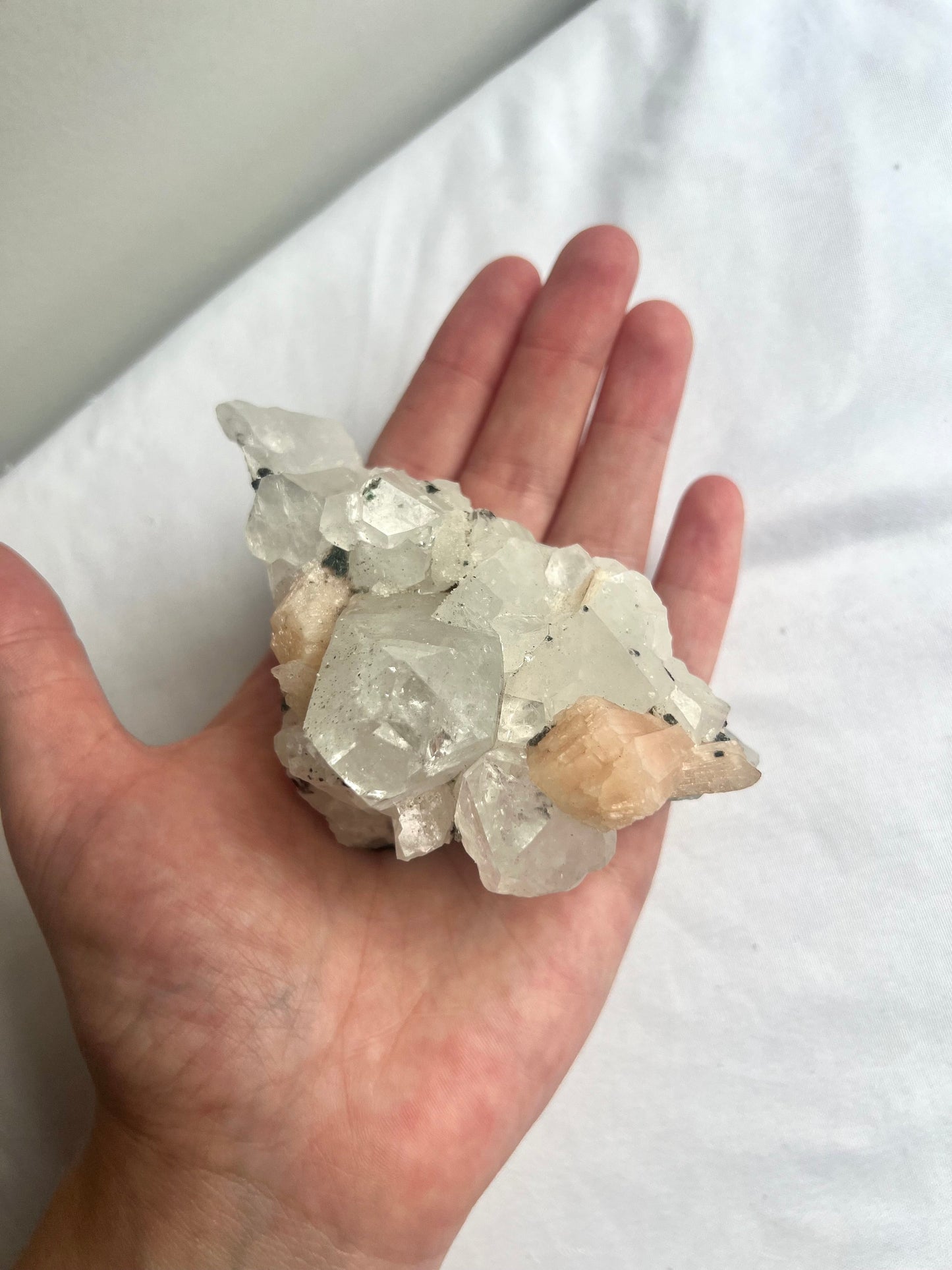 Apophyllite with Stilbite Cluster Raw Apophyllite with Stilbite Specimen