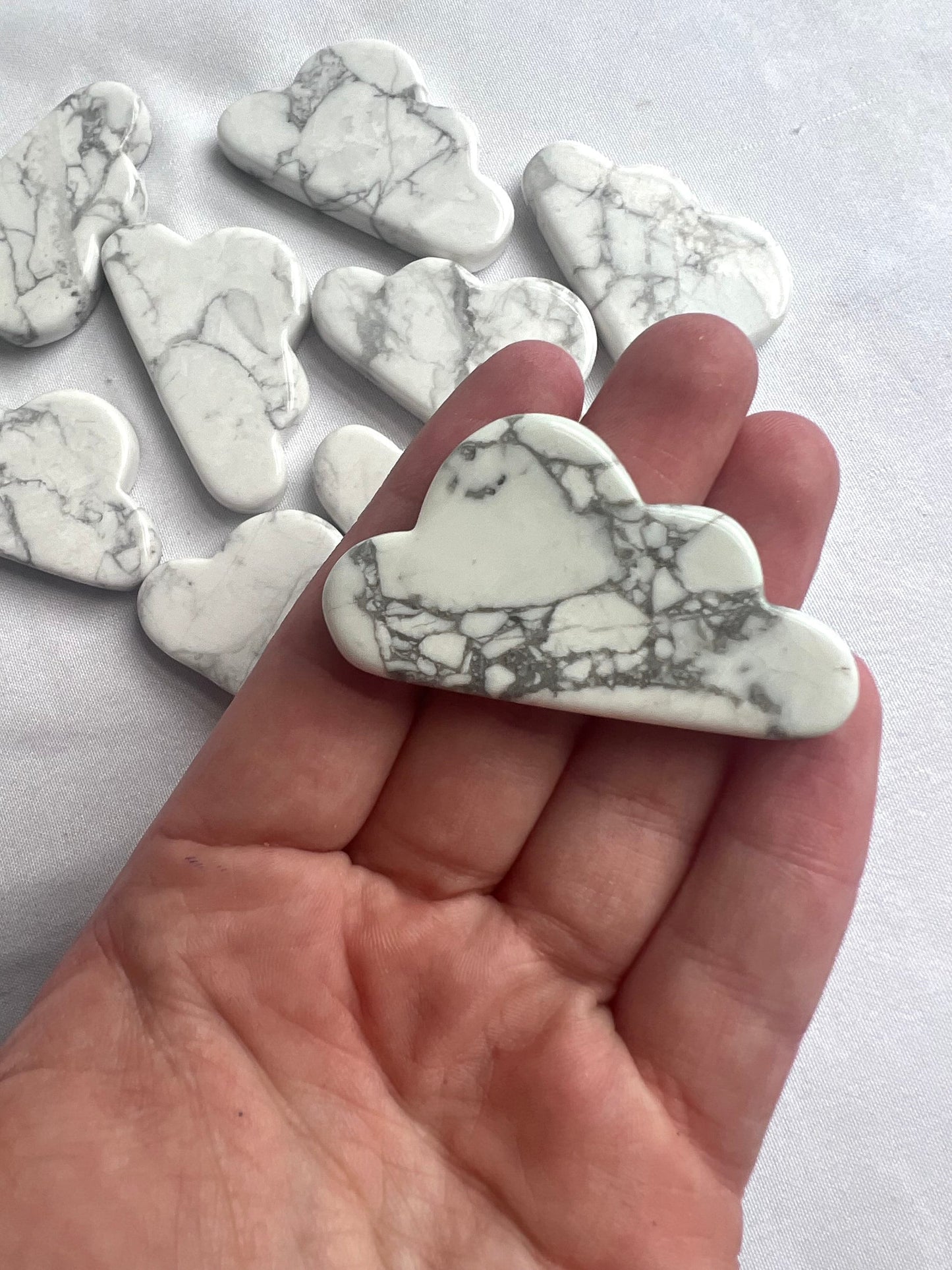 Howlite Cloud 2” Genuine Howlite Cloud Carvings