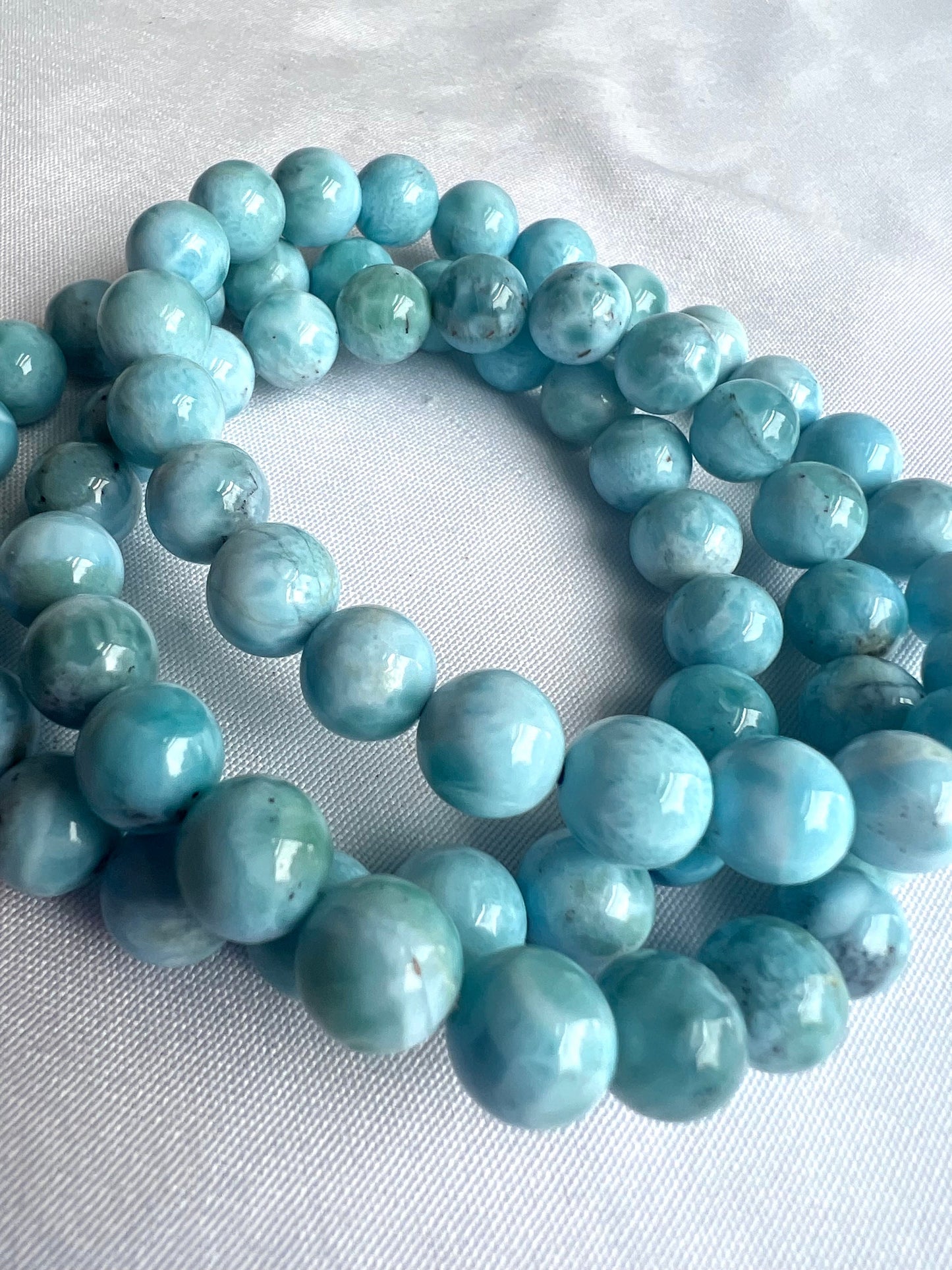 RARE Larimar Bracelet 8mm Genuine Larimar from Dominican Republic Natural Stones High Quality