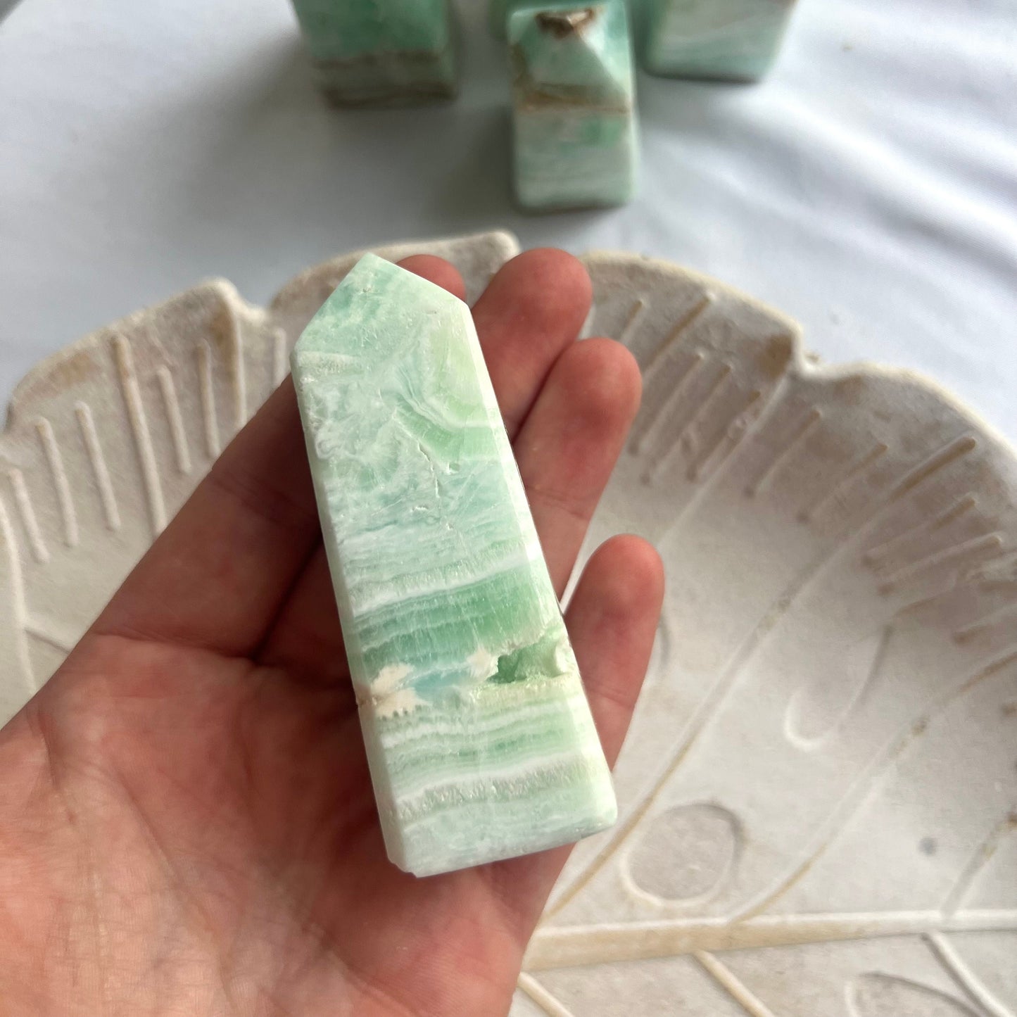 Caribbean Calcite Tower from Pakistan 3” Carribean Calcite Obelisk