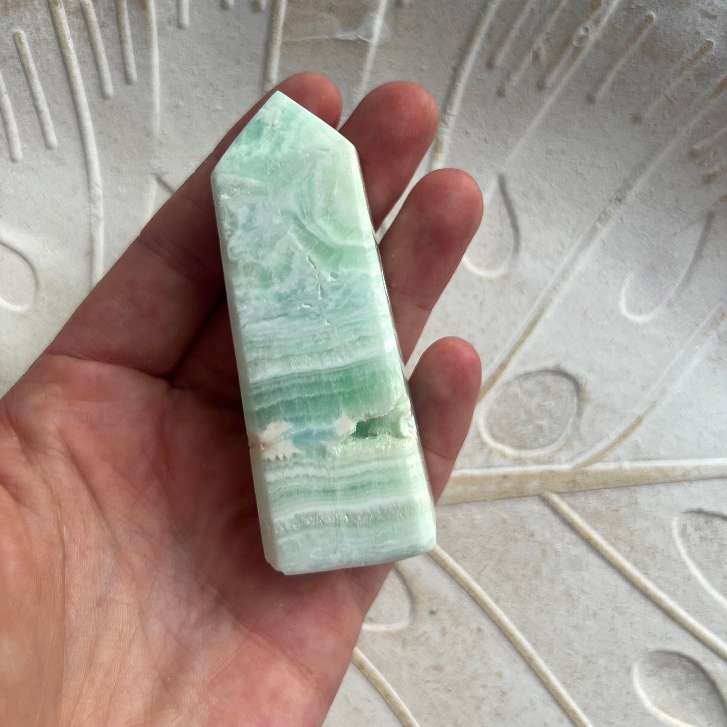 Caribbean Calcite Tower from Pakistan 3” Carribean Calcite Obelisk