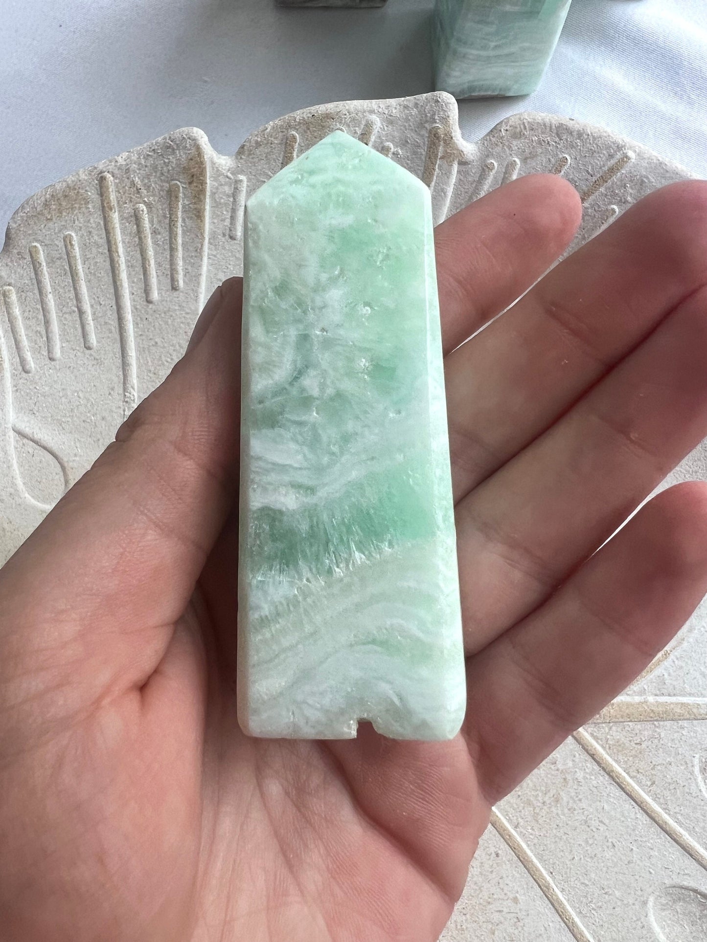 Caribbean Calcite Tower from Pakistan 3” Carribean Calcite Obelisk