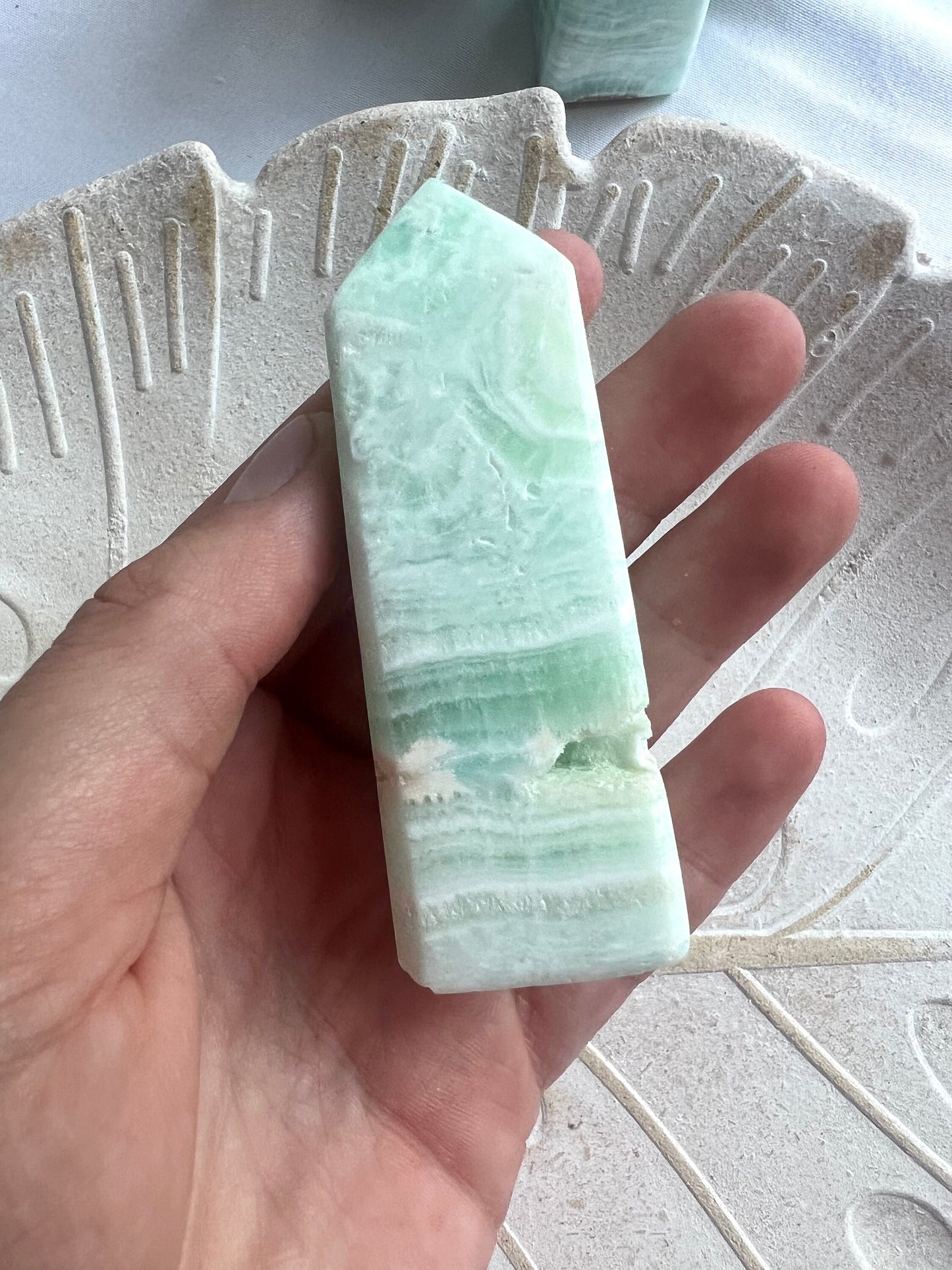 Caribbean Calcite Tower from Pakistan 3” Carribean Calcite Obelisk