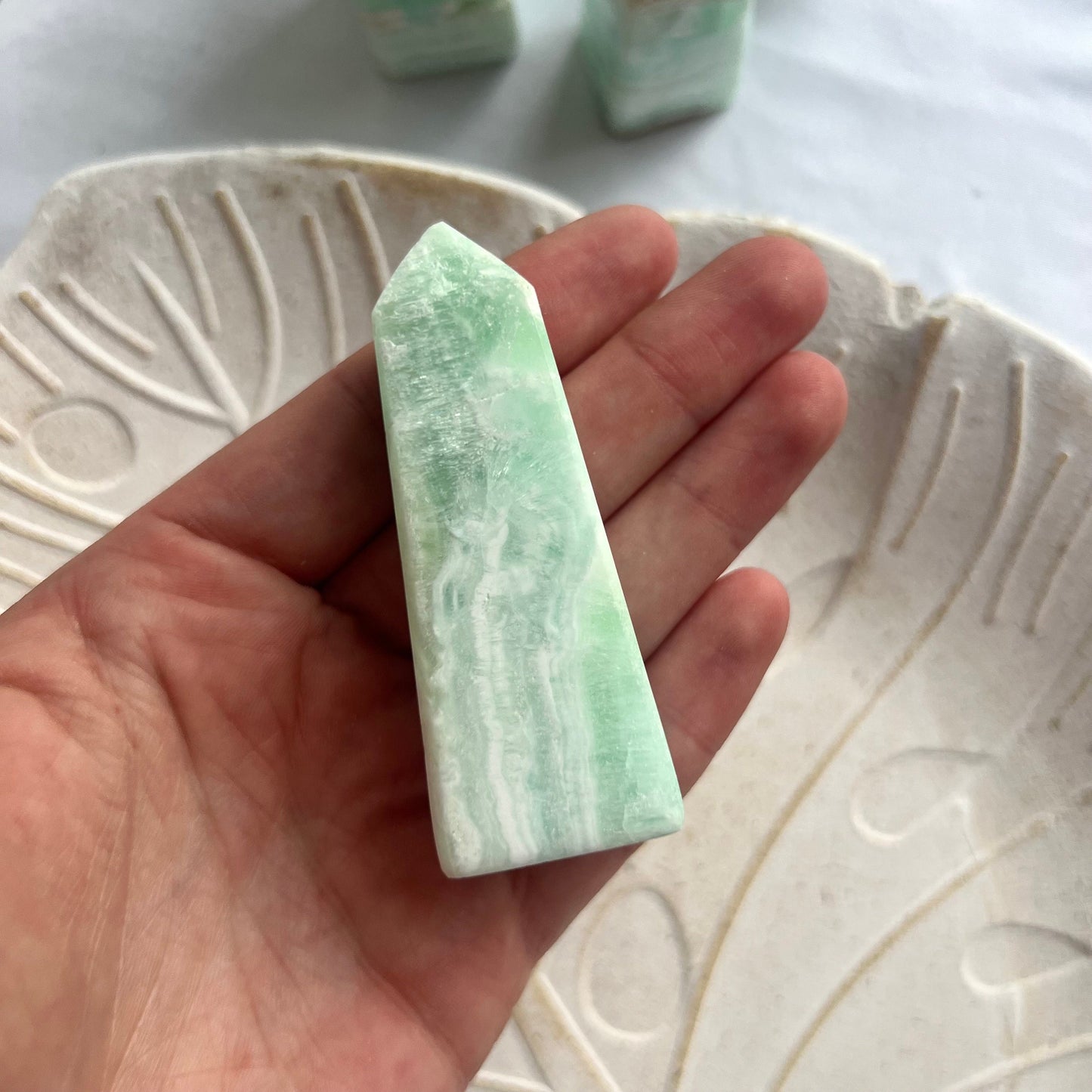 Caribbean Calcite Tower from Pakistan 3” Carribean Calcite Obelisk