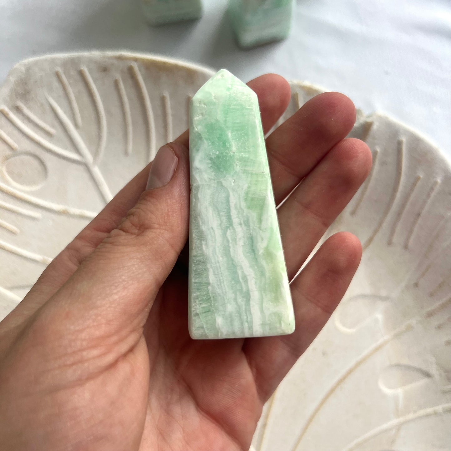 Caribbean Calcite Tower from Pakistan 3” Carribean Calcite Obelisk