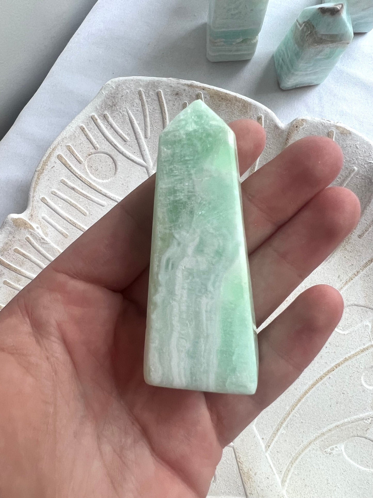 Caribbean Calcite Tower from Pakistan 3” Carribean Calcite Obelisk