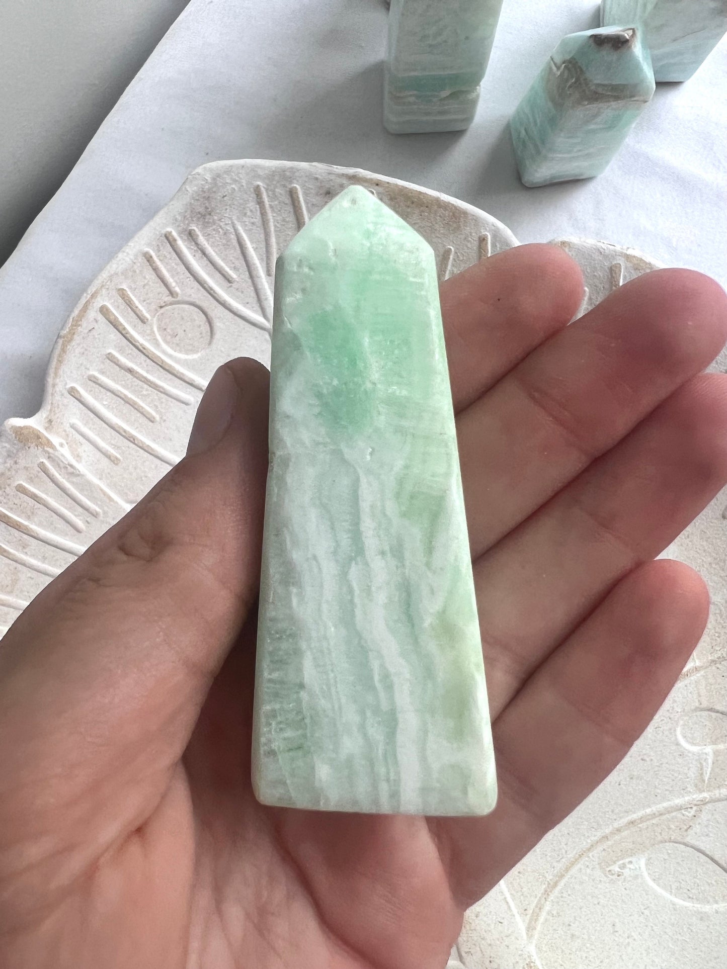 Caribbean Calcite Tower from Pakistan 3” Carribean Calcite Obelisk
