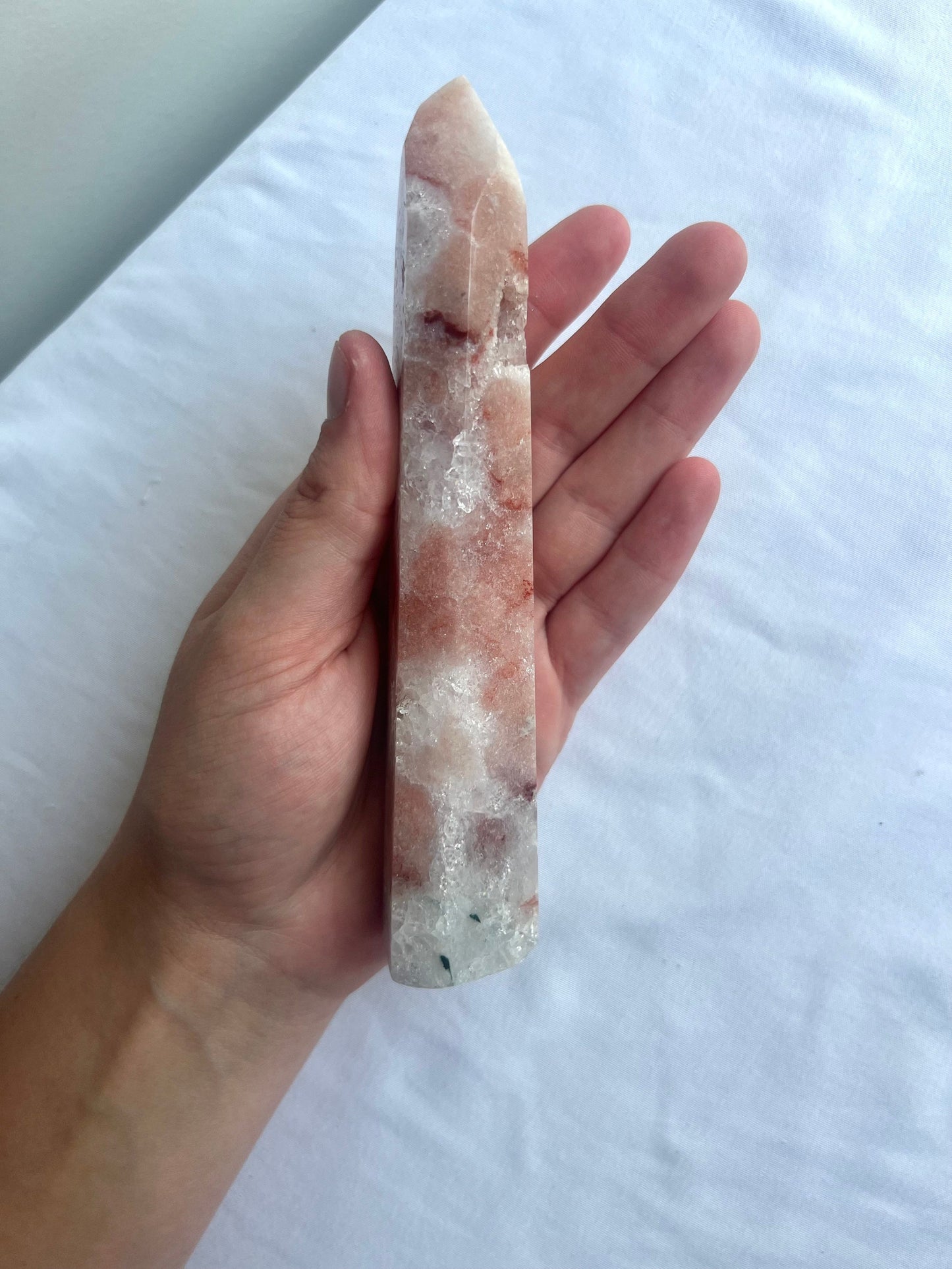 Pink Amethyst with Flower Agate Tower 6β Pink Flower Amethyst Obelisk