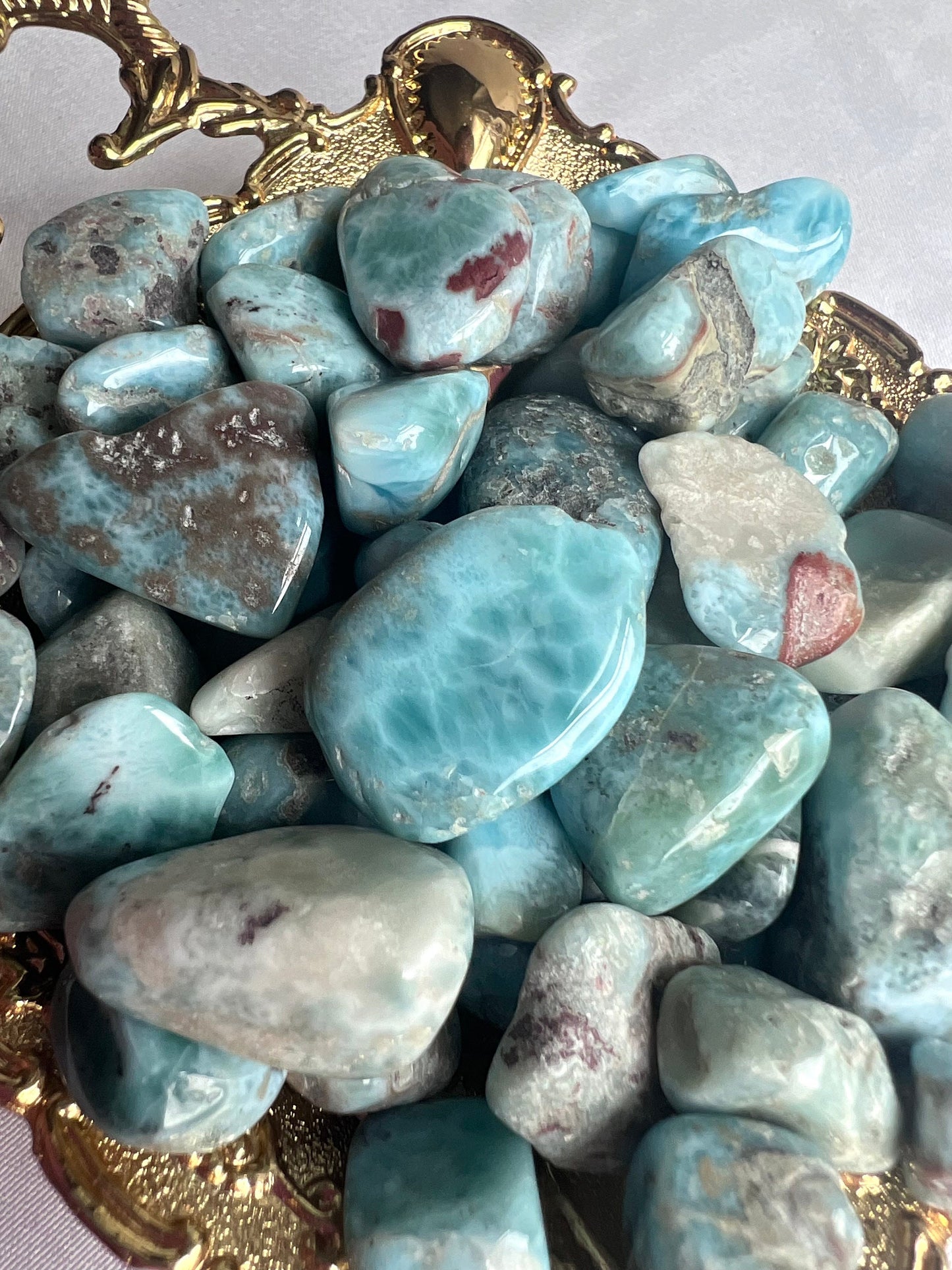Larimar Tumbled Stones Small Genuine Larimar Tumbles from Dominican Republic