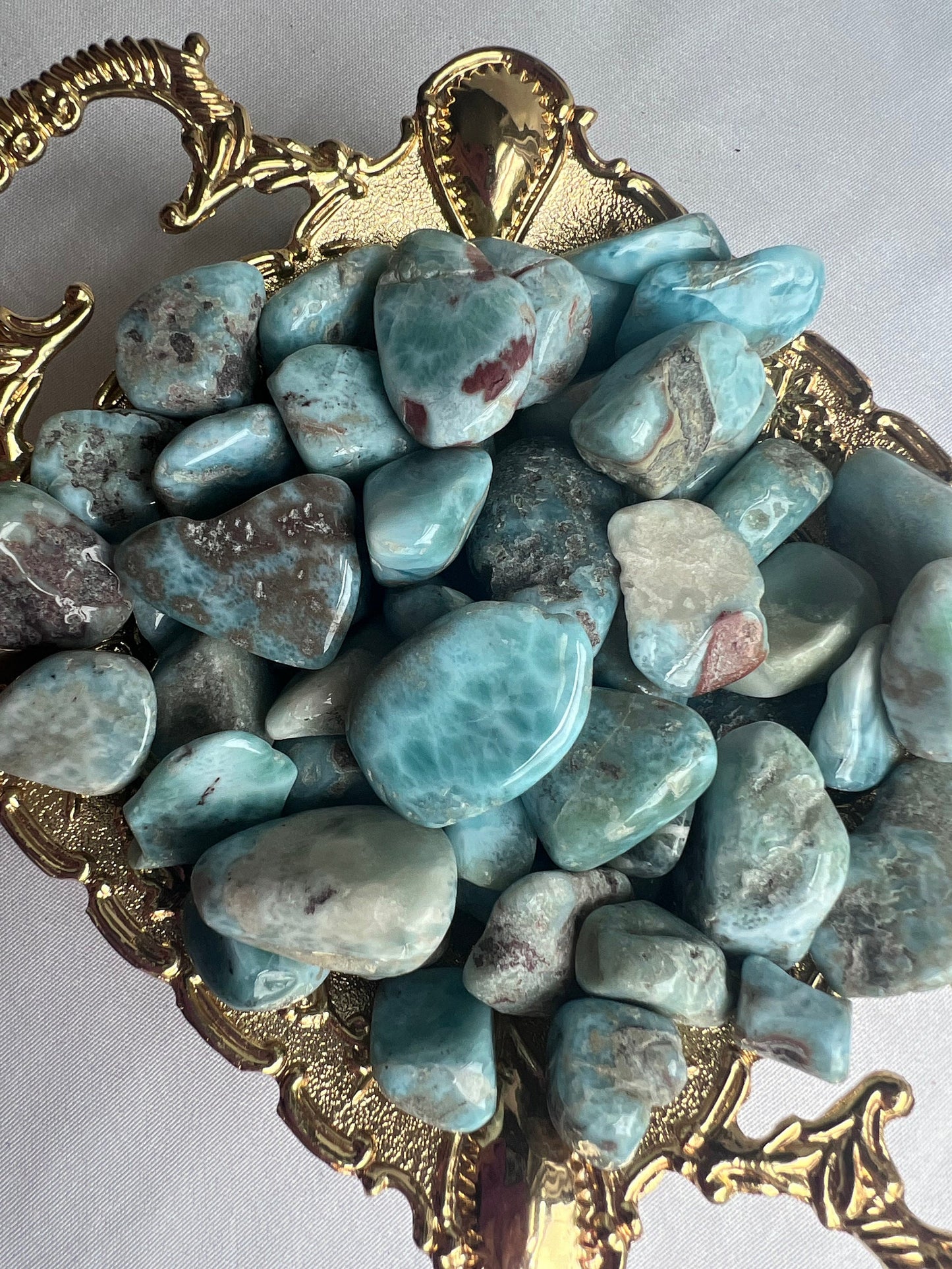 Larimar Tumbled Stones Small Genuine Larimar Tumbles from Dominican Republic