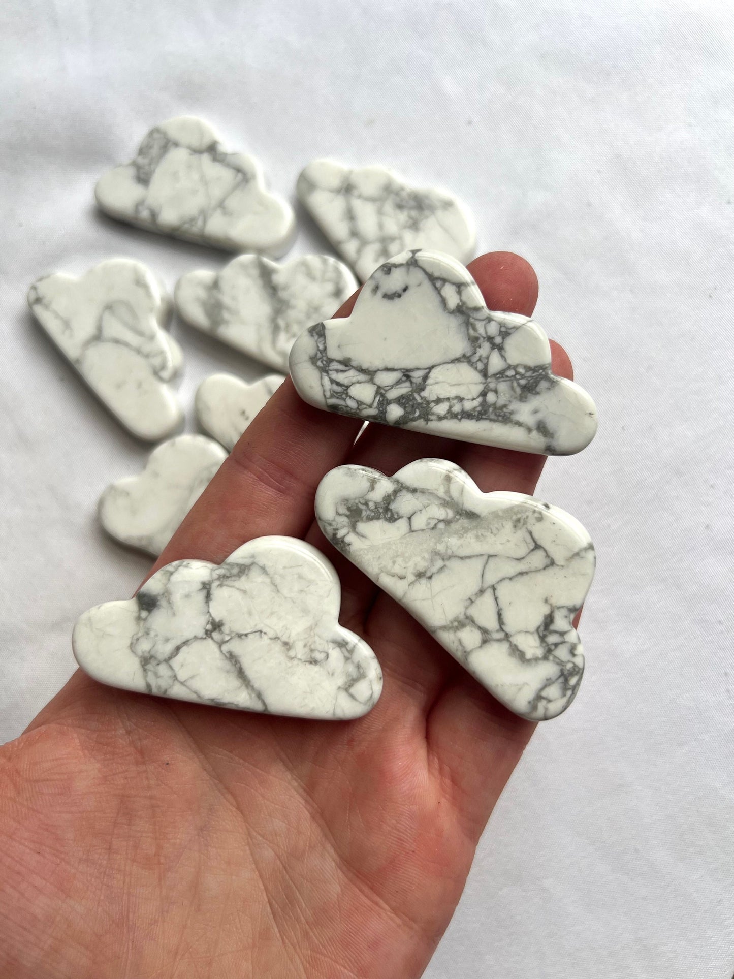 Howlite Cloud 2” Genuine Howlite Cloud Carvings