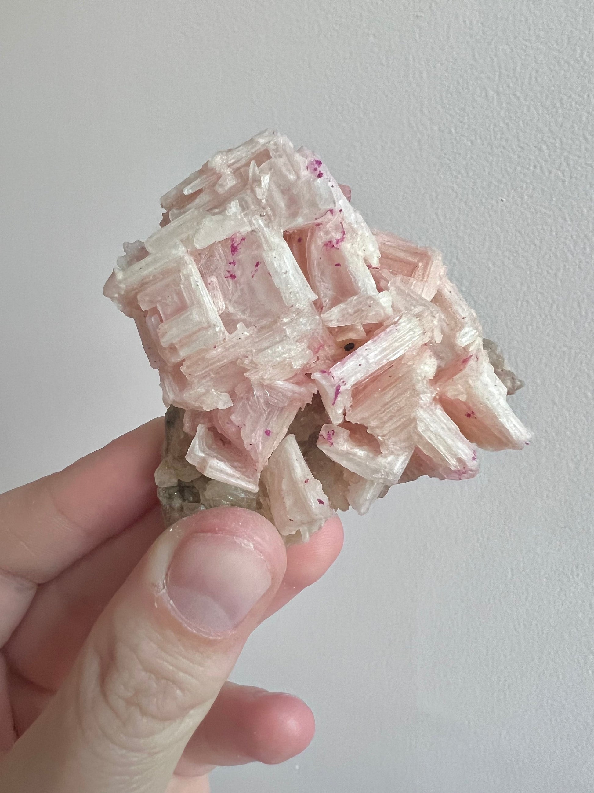 Pink Halite on Trona from Owen’s Lake