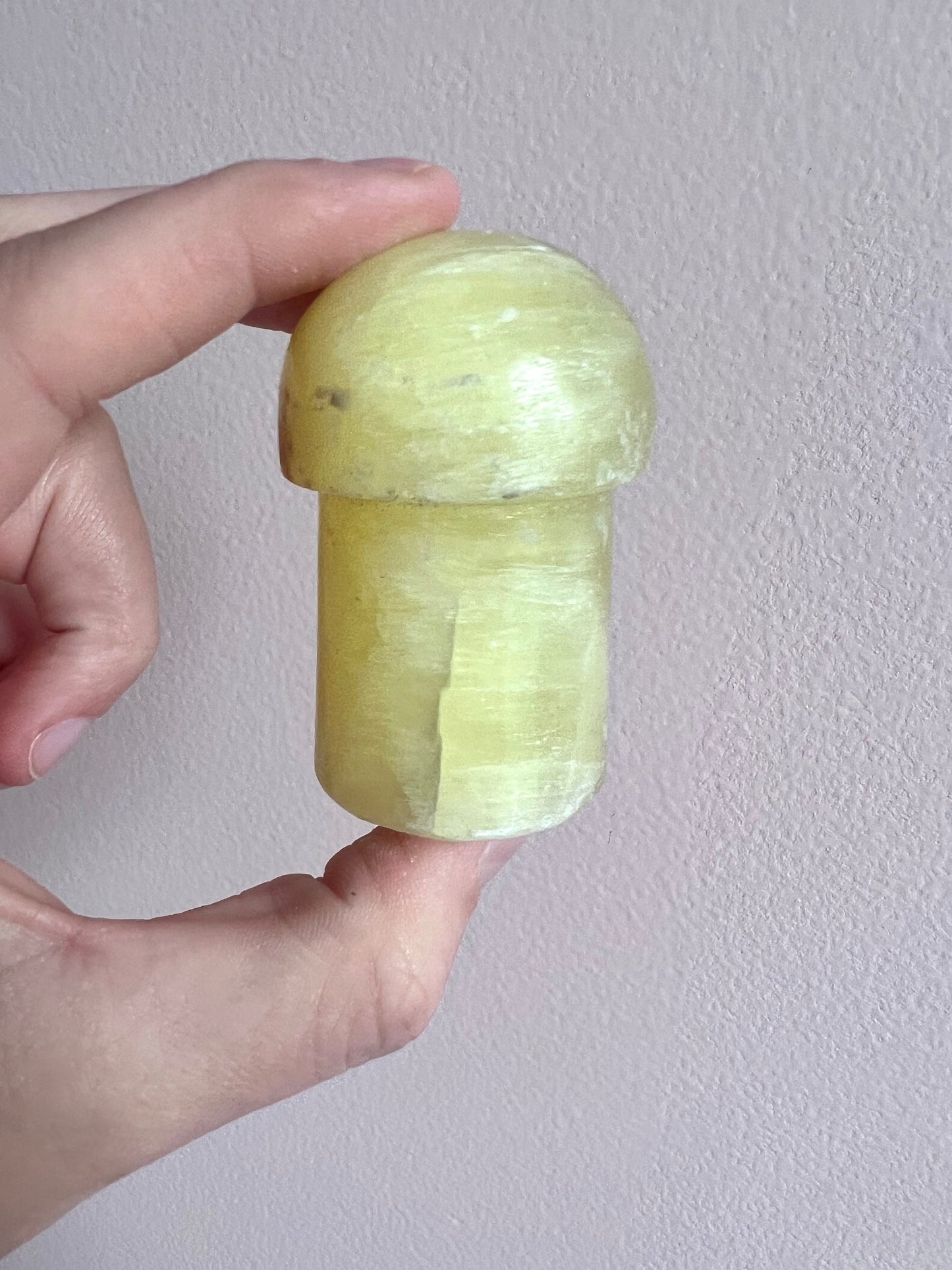 Lemon Calcite Mushroom Carving | Hand Carved Yellow Calcite Mushroom